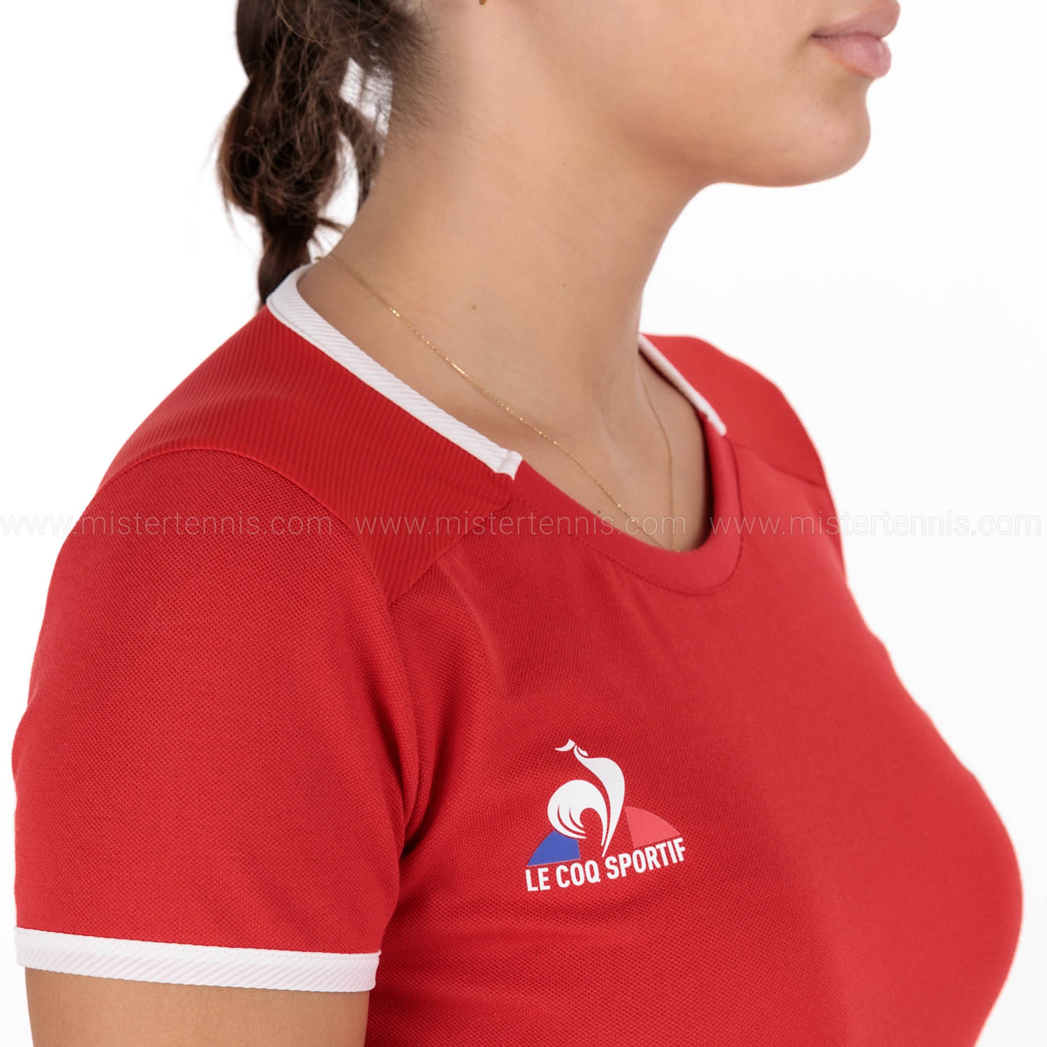 Le Coq Sportif Court Camiseta - Pur Rouge/New Optical White