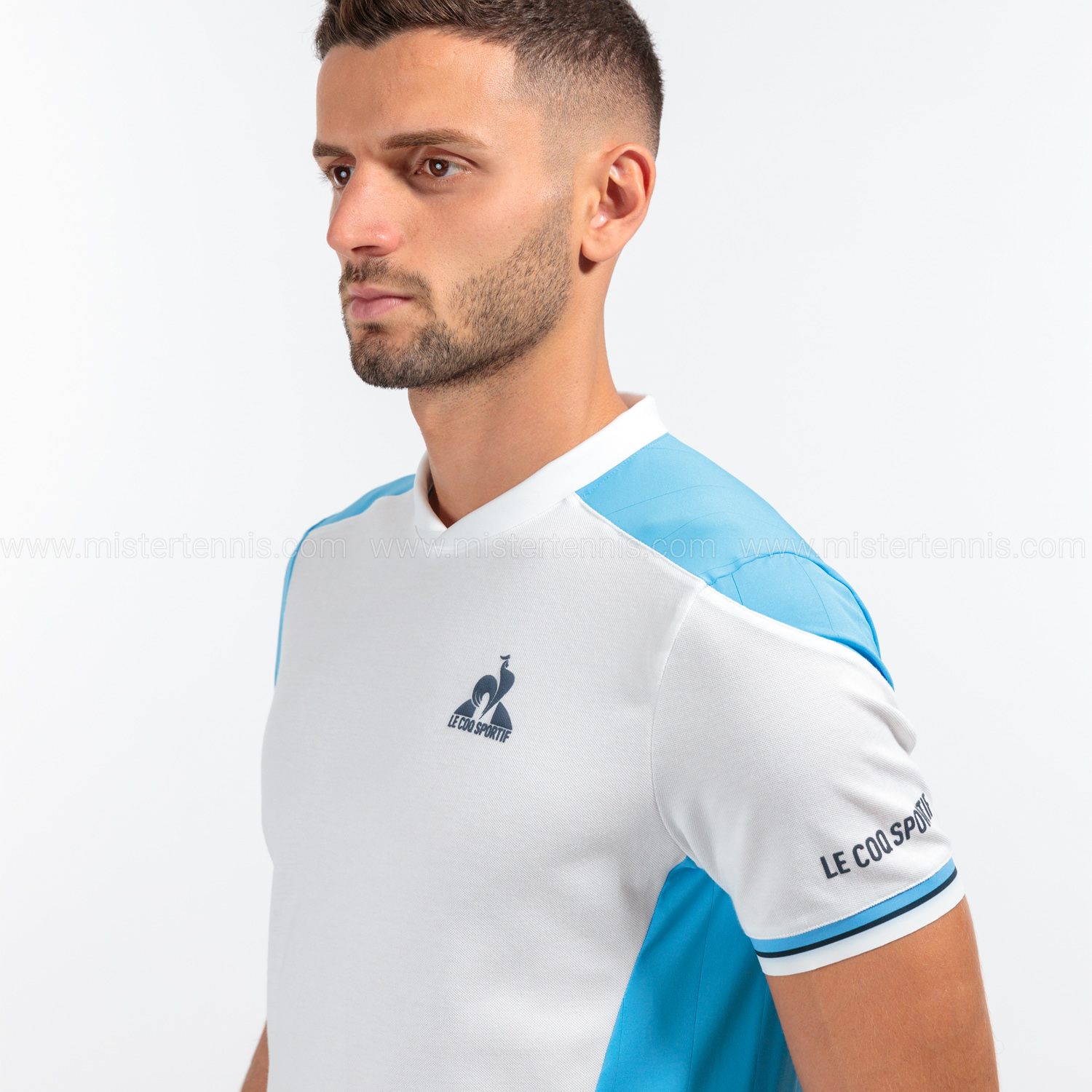 Le Coq Sportif Performance Classic T-Shirt - New Optical White/Bonnie Blue