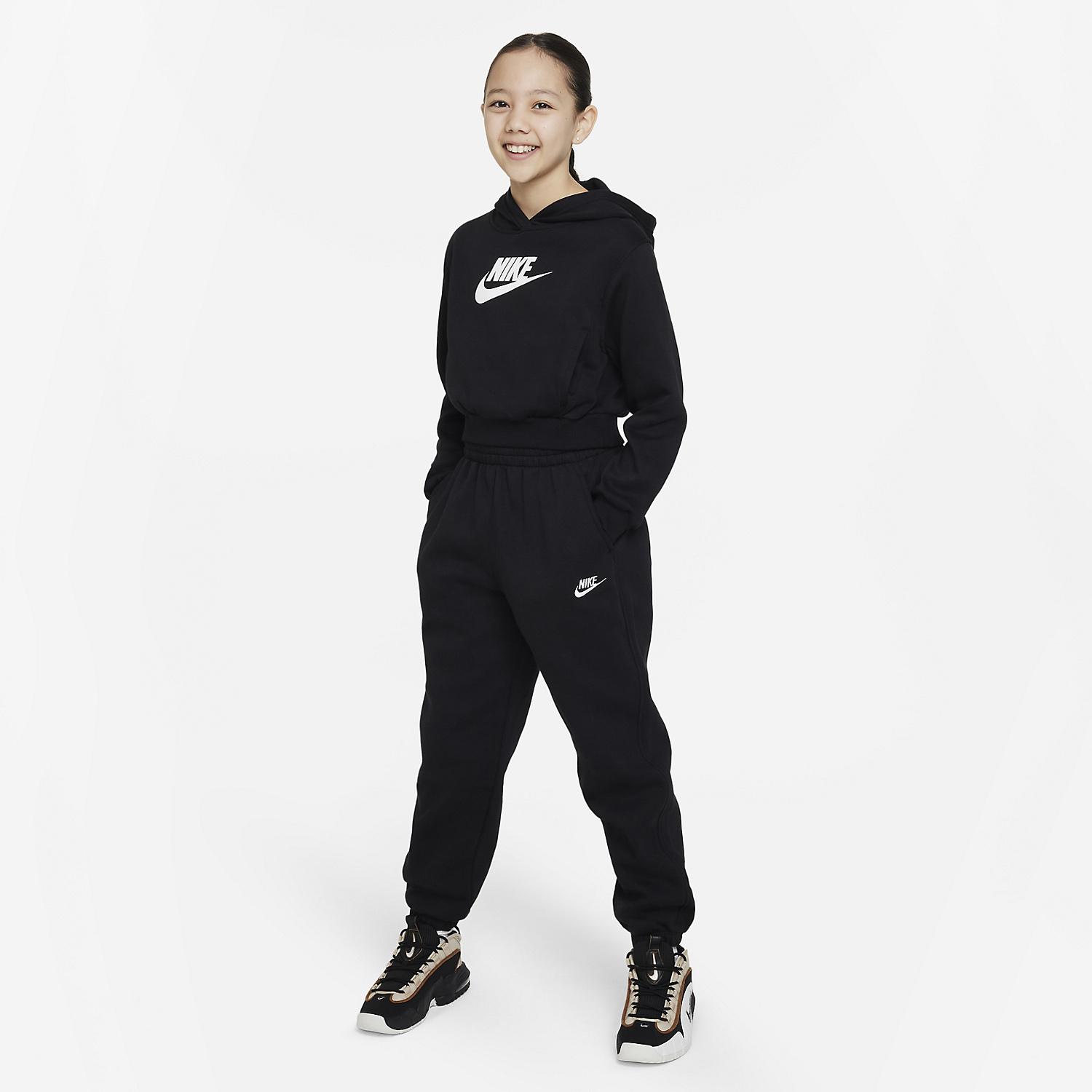 Nike Court Club Hoodie Girl - Black/White