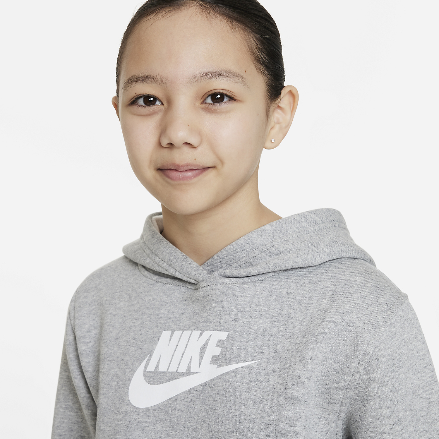 Nike Court Club Hoodie Girl - Dark Grey Heather/White