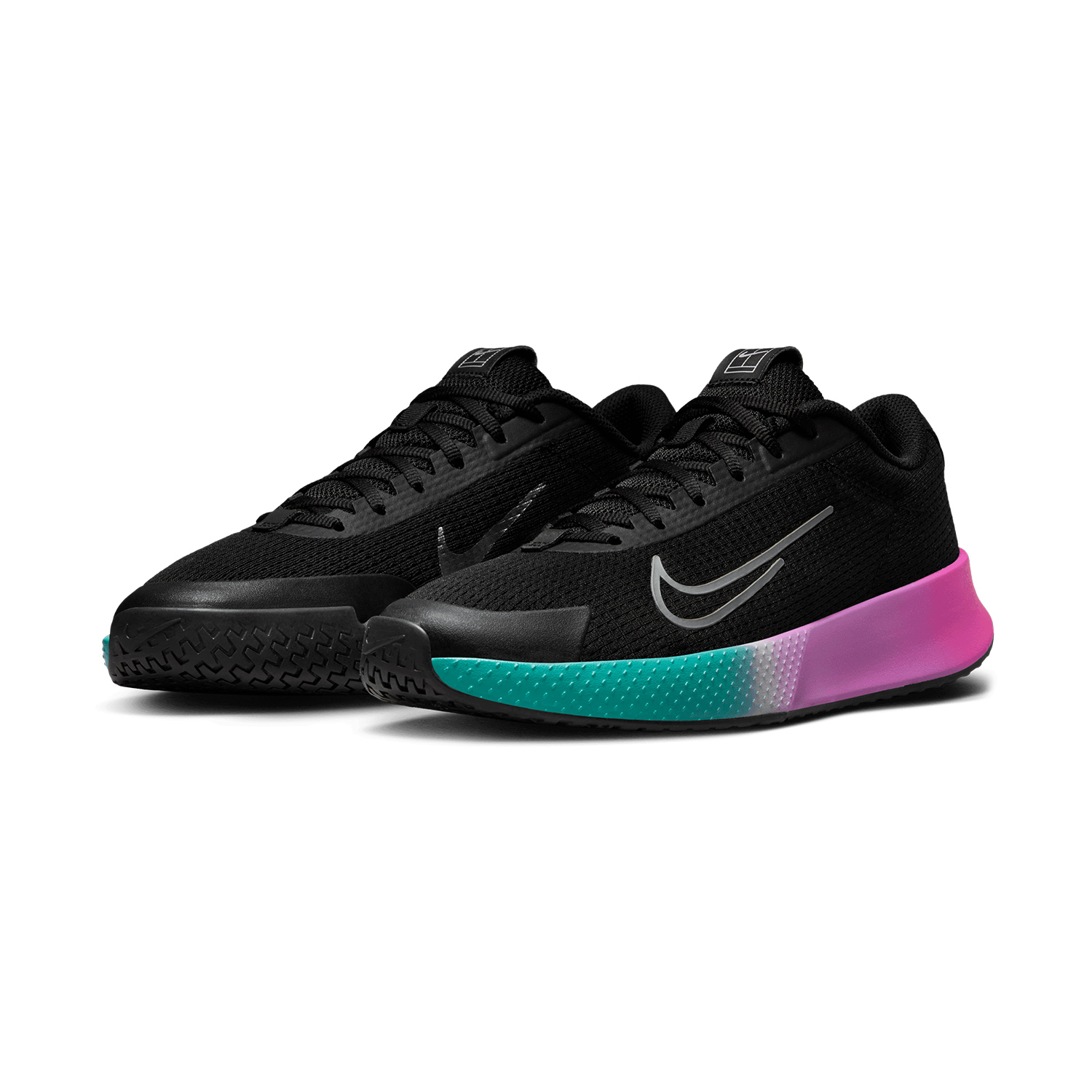 Nike Court Vapor Lite 2 HC - Black/Metallic Silver