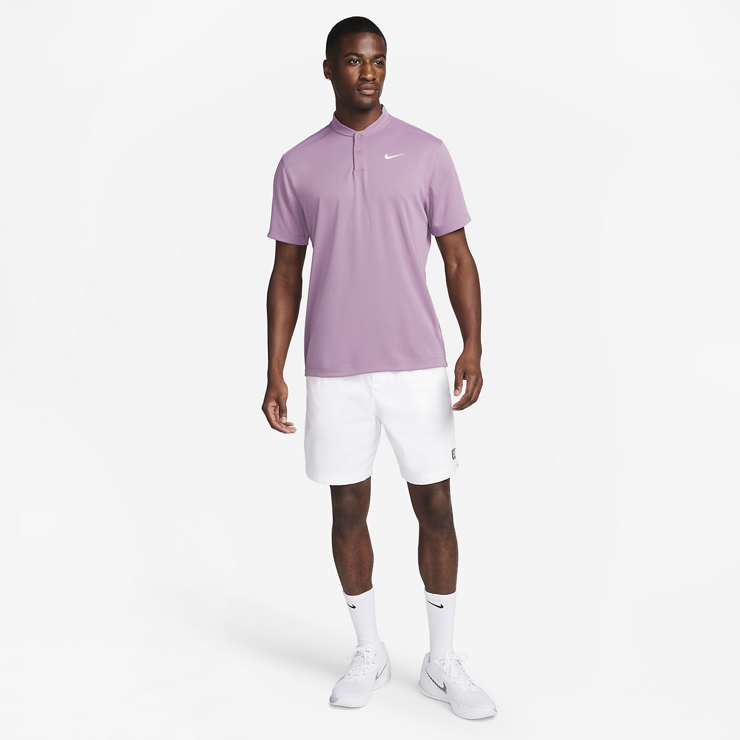 Nike Dri-FIT Blade Solid Polo - Violet Dust/White