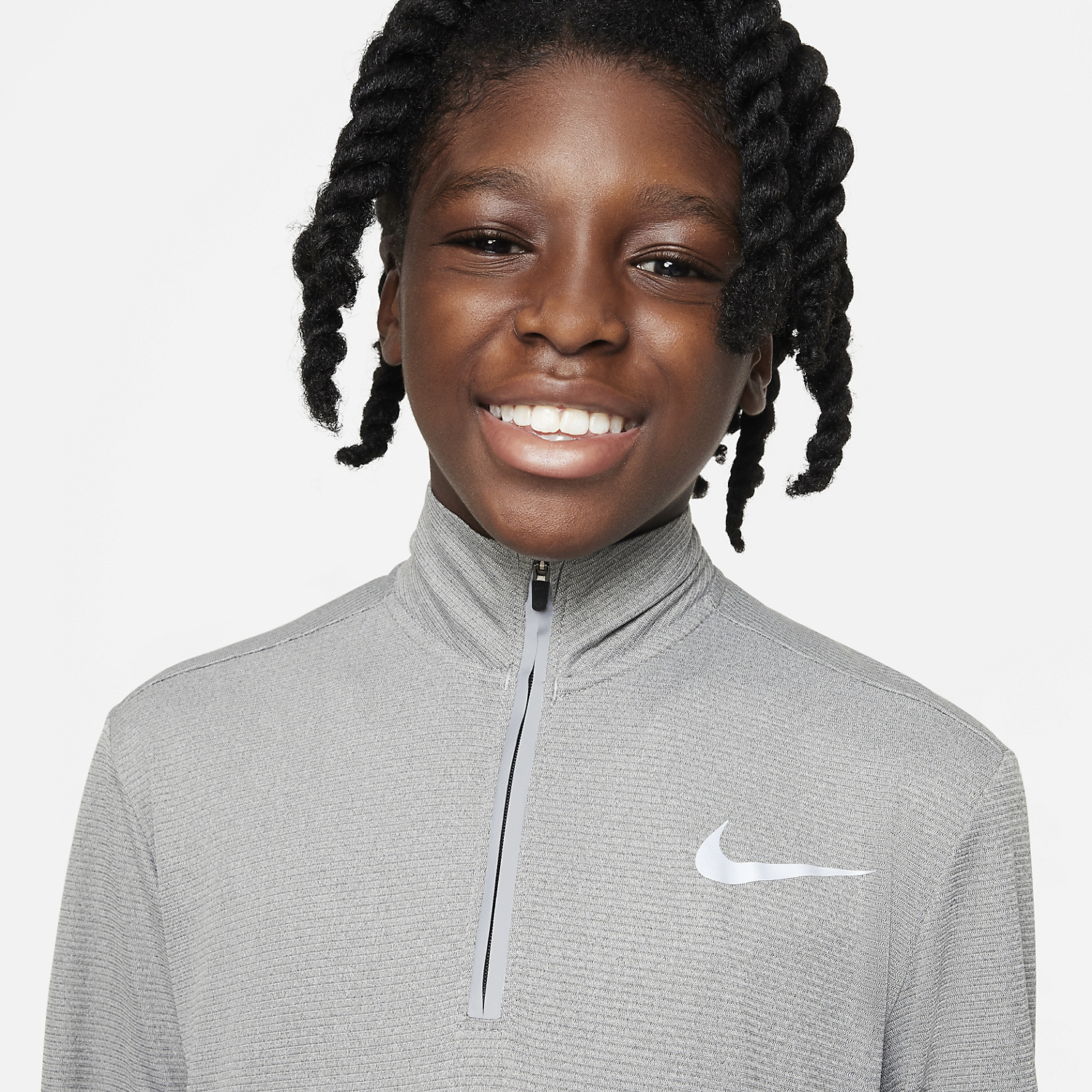 Nike Dri-FIT Poly+ Maglia Bambino - Carbon Heather/Reflective Silver