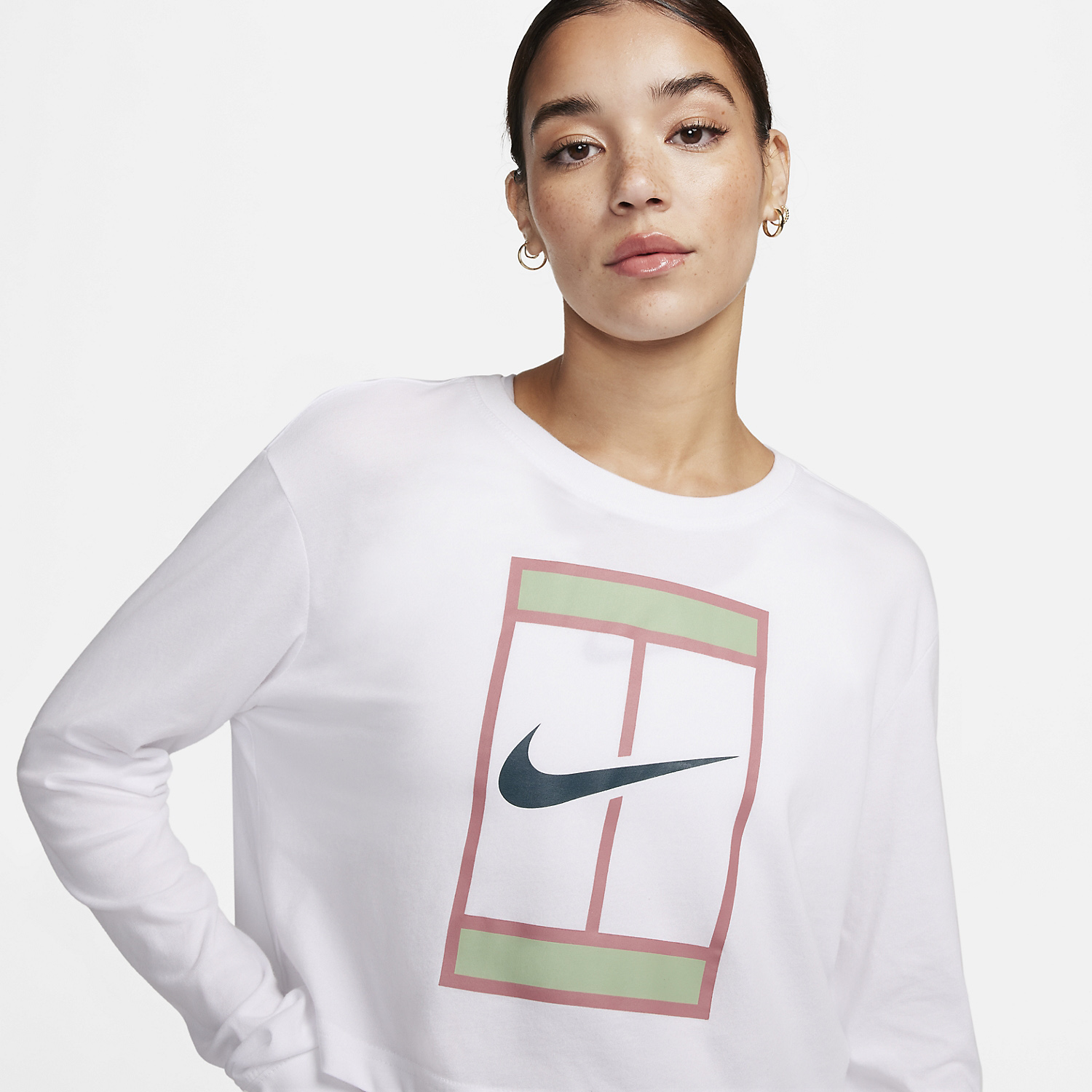 Nike Dri-FIT Slam Women's Tennis Shirt - White/Deep Jungle