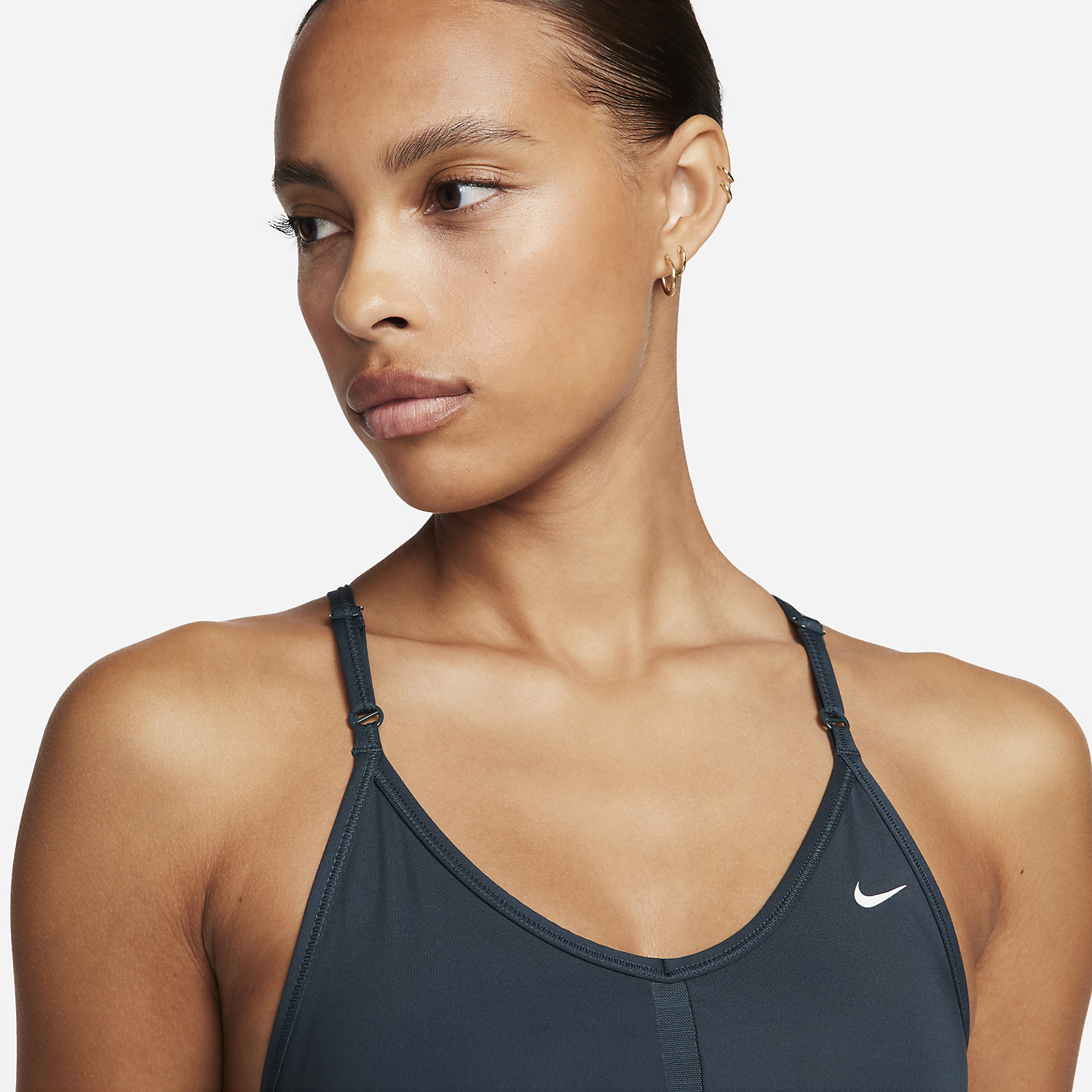 Nike Indy Logo Womens Tennis Sports Bra - Deep Jungle