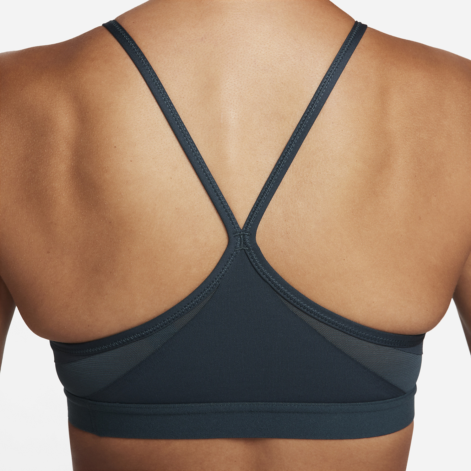 Nike Indy Logo Sports Bra - Deep Jungle/White