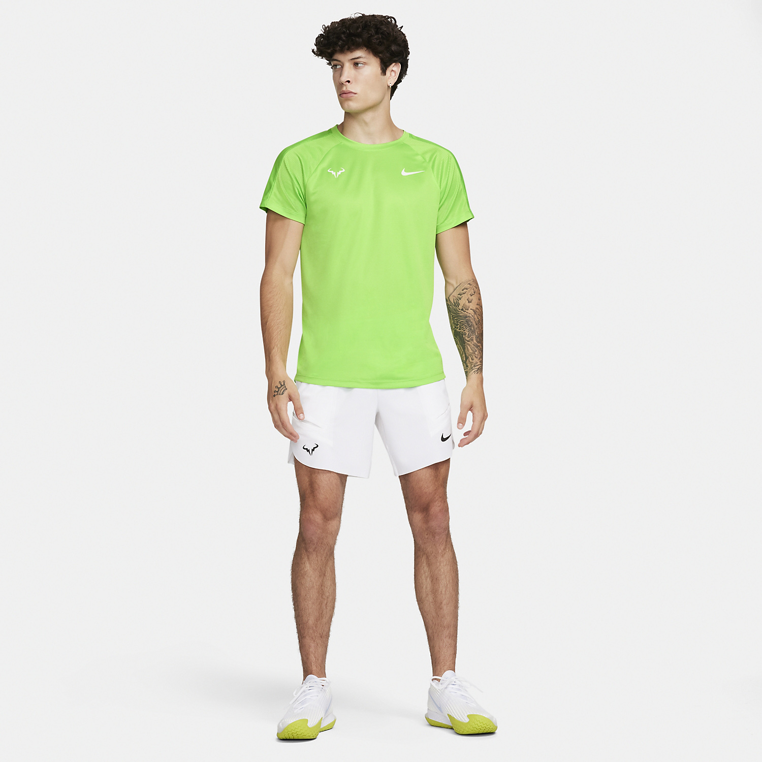 Nike Rafa Challenger Maglietta - Action Green/Light Lemon Twist/White
