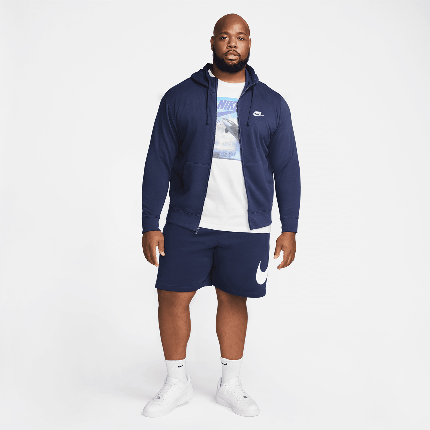 Nike Sportswear Club Hoodie - Midnight Navy/White