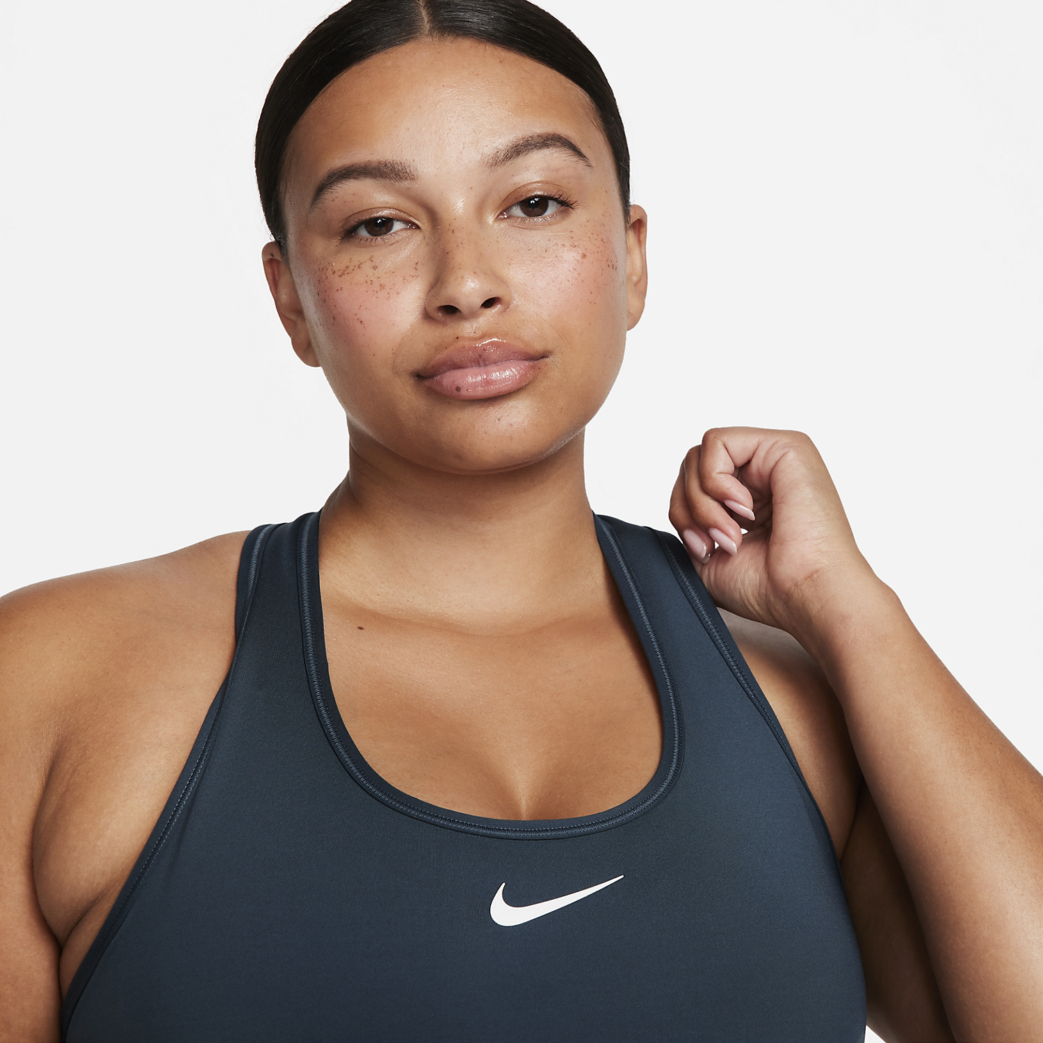 Nike Swoosh Women's Training Sports Bra - Deep Jungle/White