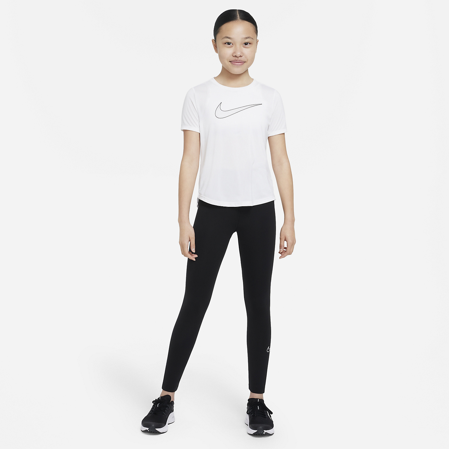 Nike Therma-FIT One Girl's Tennis Tights - Black/White