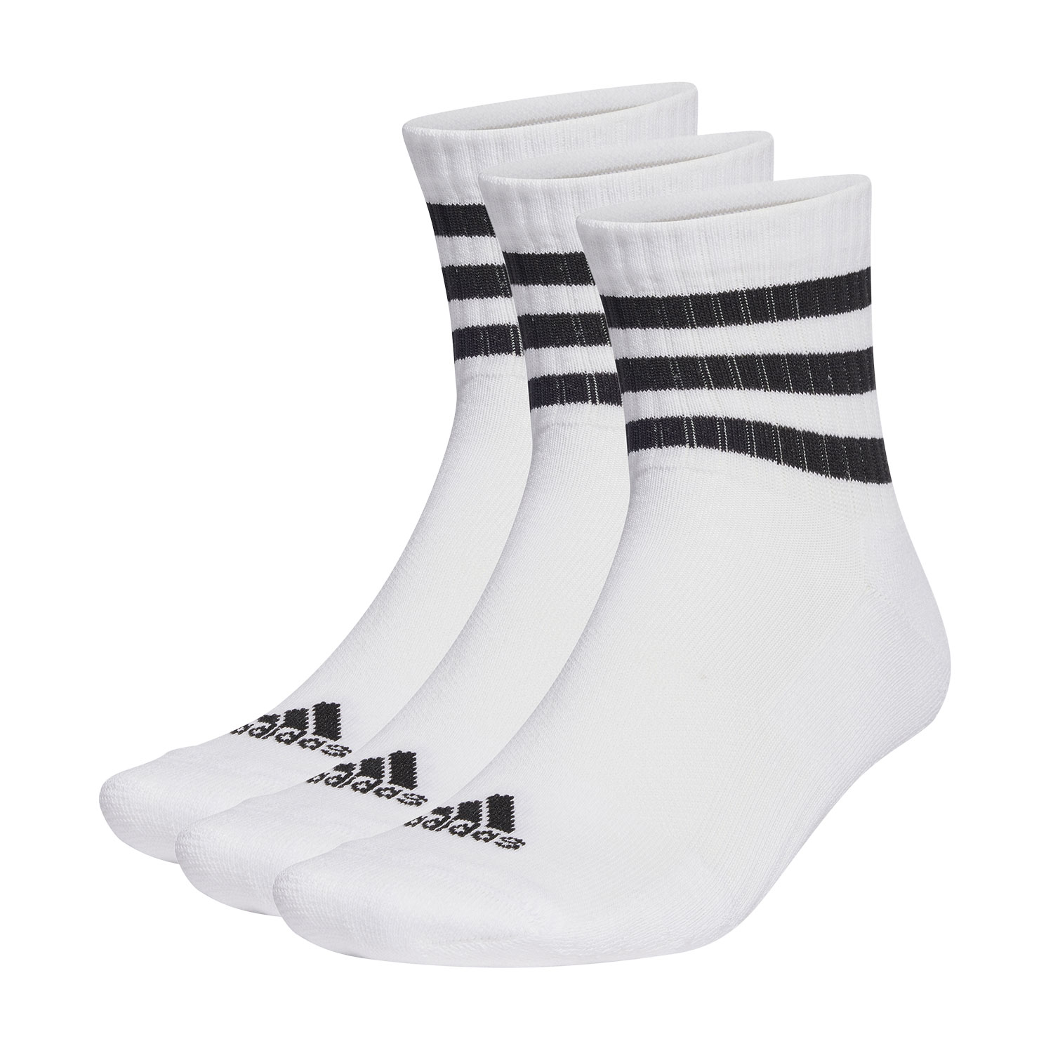 adidas 3 Stripes Cushioned x 3 Calcetines - White/Black