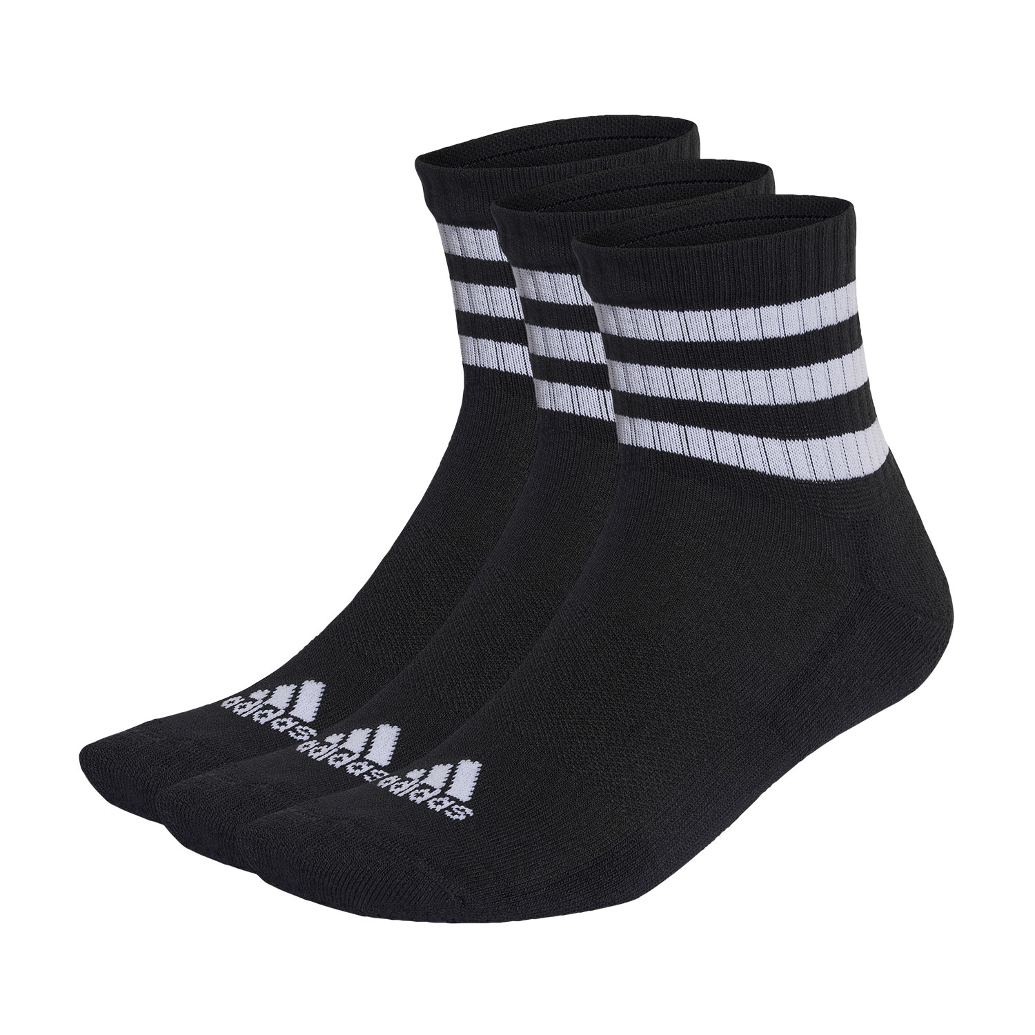 adidas 3 Stripes Cushioned x 3 Calcetines - Black/White