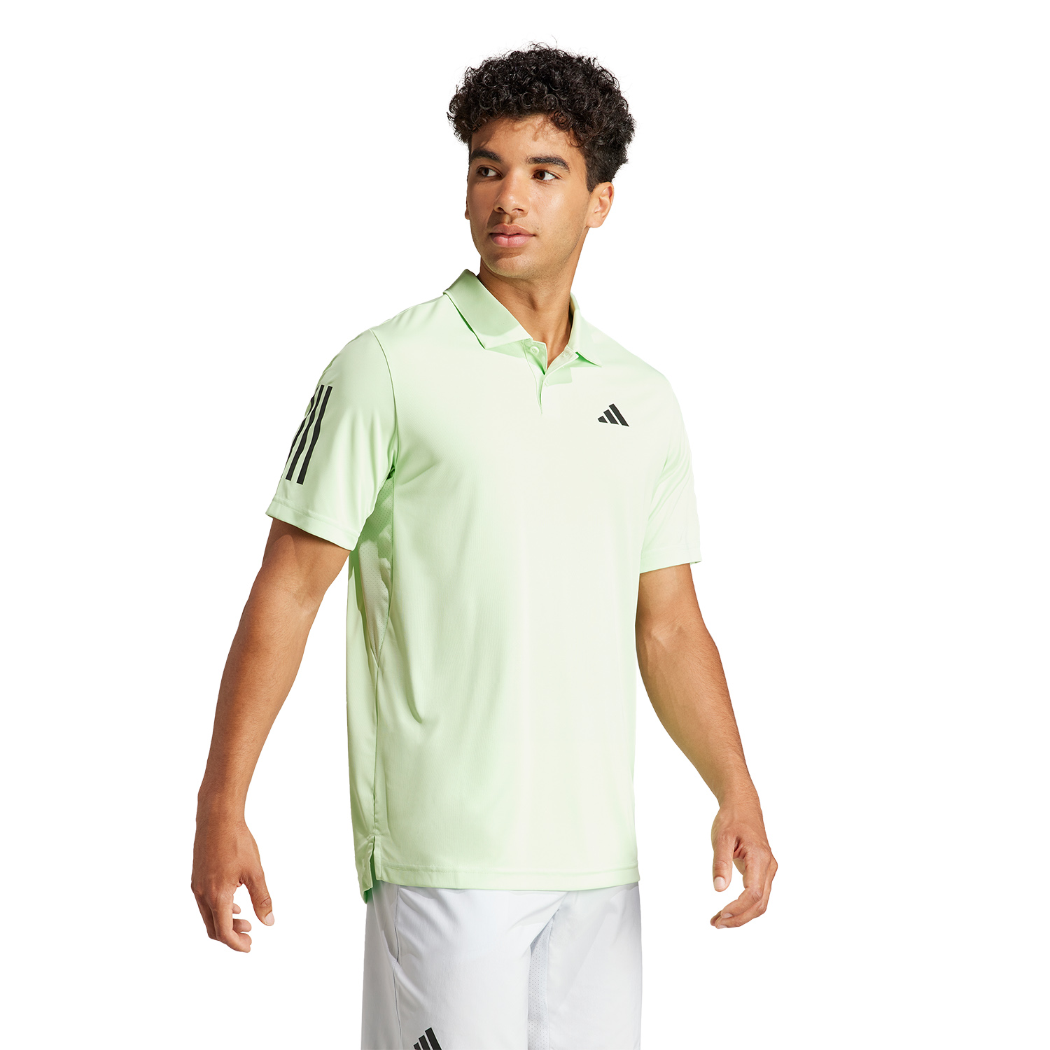 adidas Club 3 Stripes Polo - Semi Green Spark