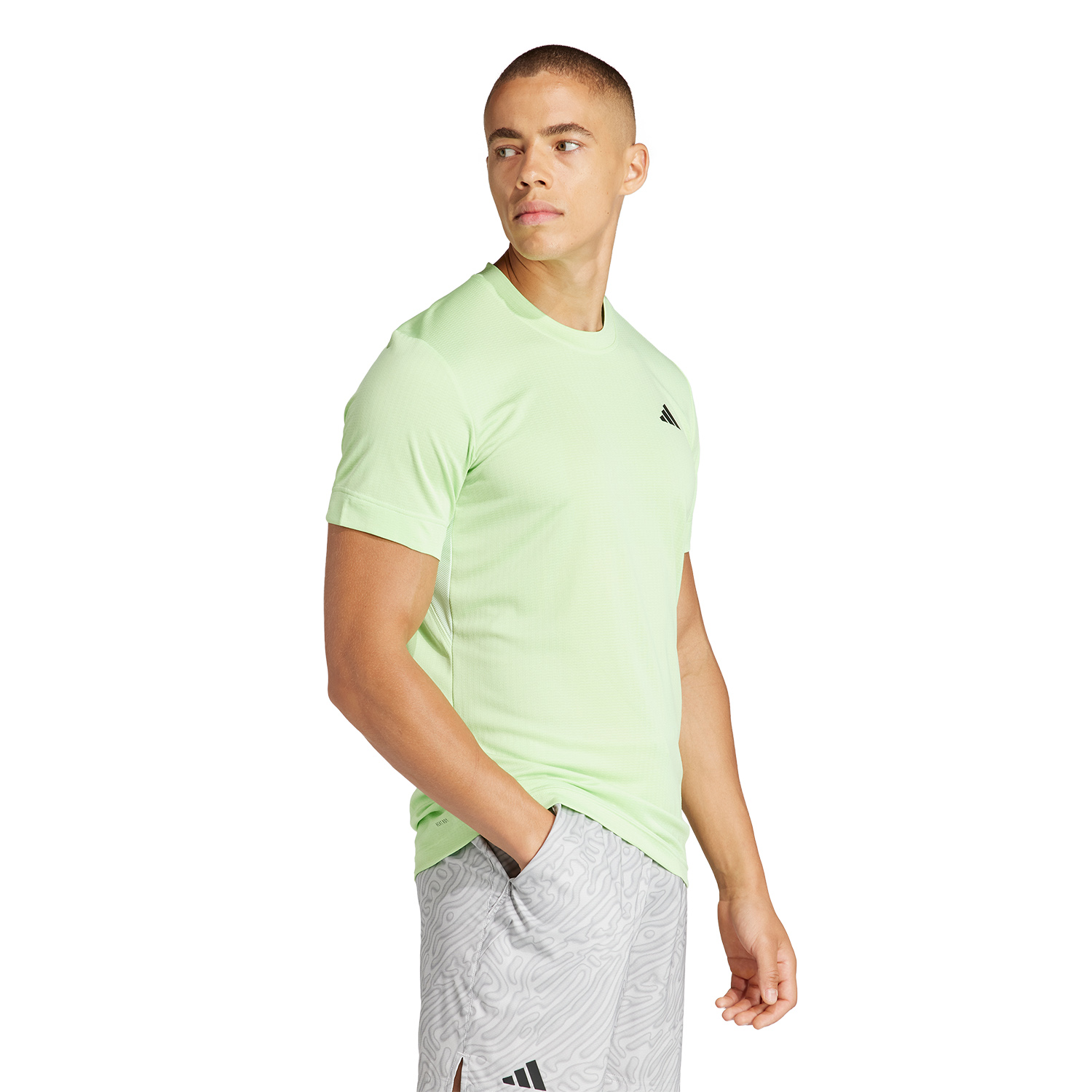 adidas Pro Layering Camiseta de Tenis Hombre - Silver Green