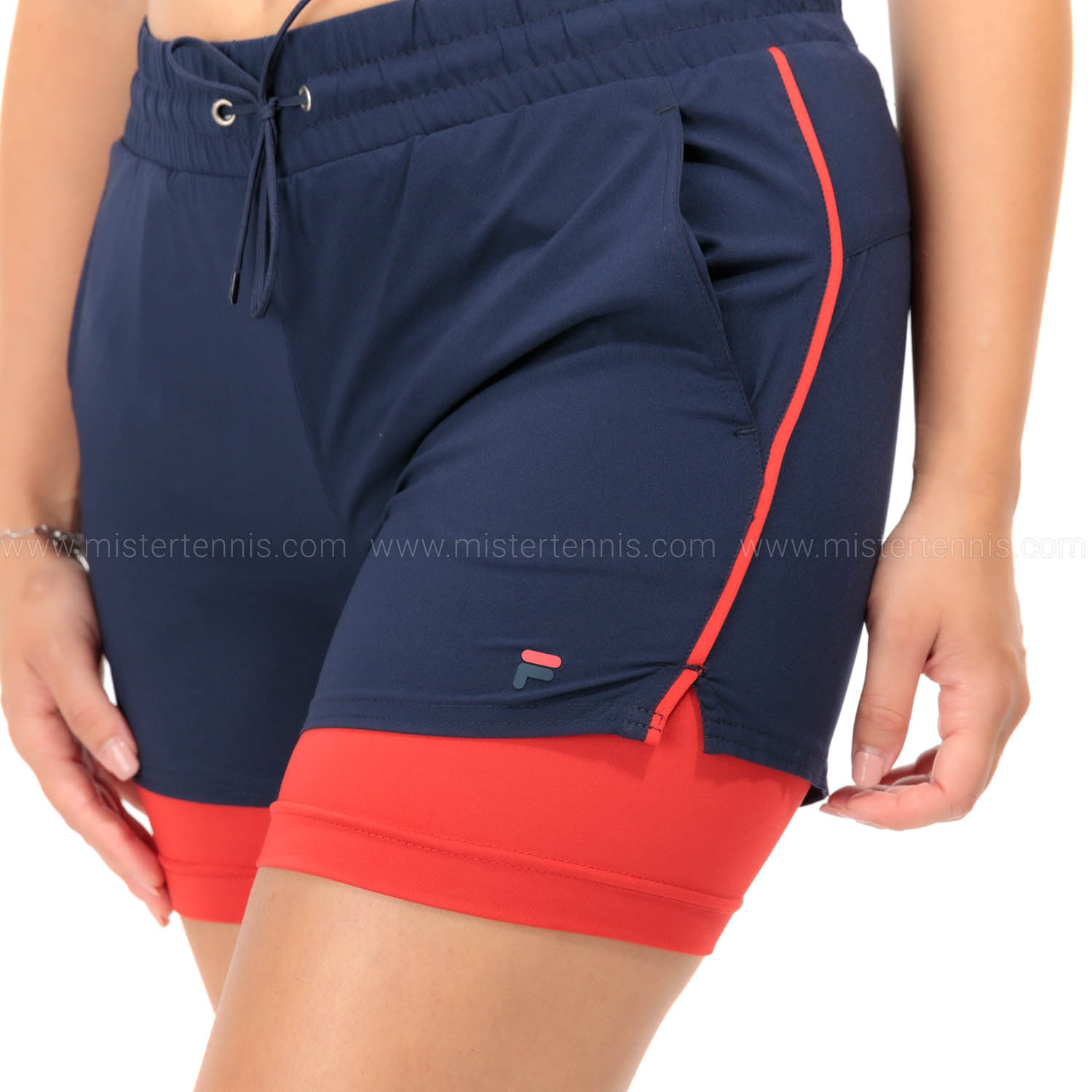 Fila Evie 3in Pantaloncini - Navy/Red