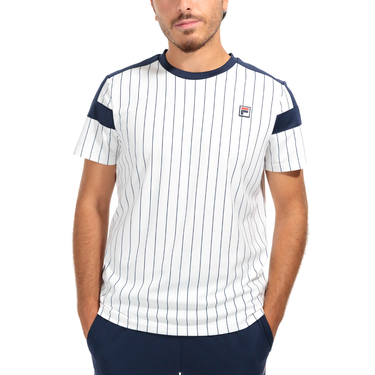 Fila Stripes Jascha T-Shirt - White Alyssum