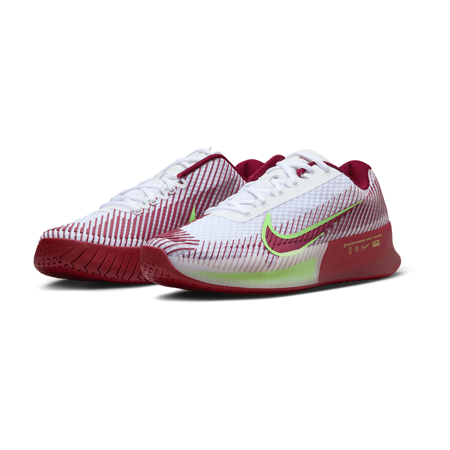 Nike Court Air Zoom Vapor 11 HC - White/Team Red/Lime Blast