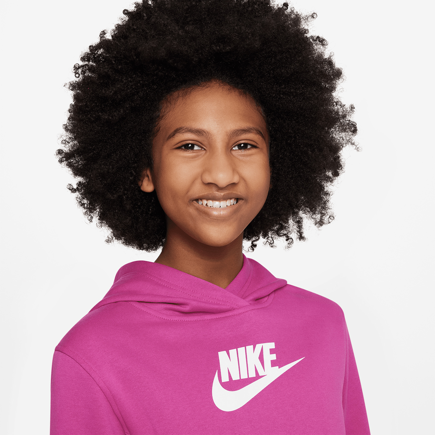 Nike Court Club Hoodie Girl - Fireberry/White