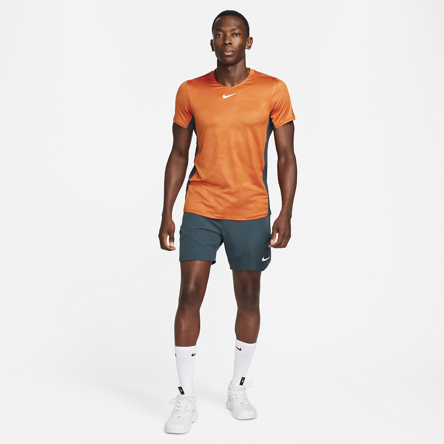 Nike Court Dri-FIT Advantage Camiseta - Campfire Orange/Deep Jungle/White