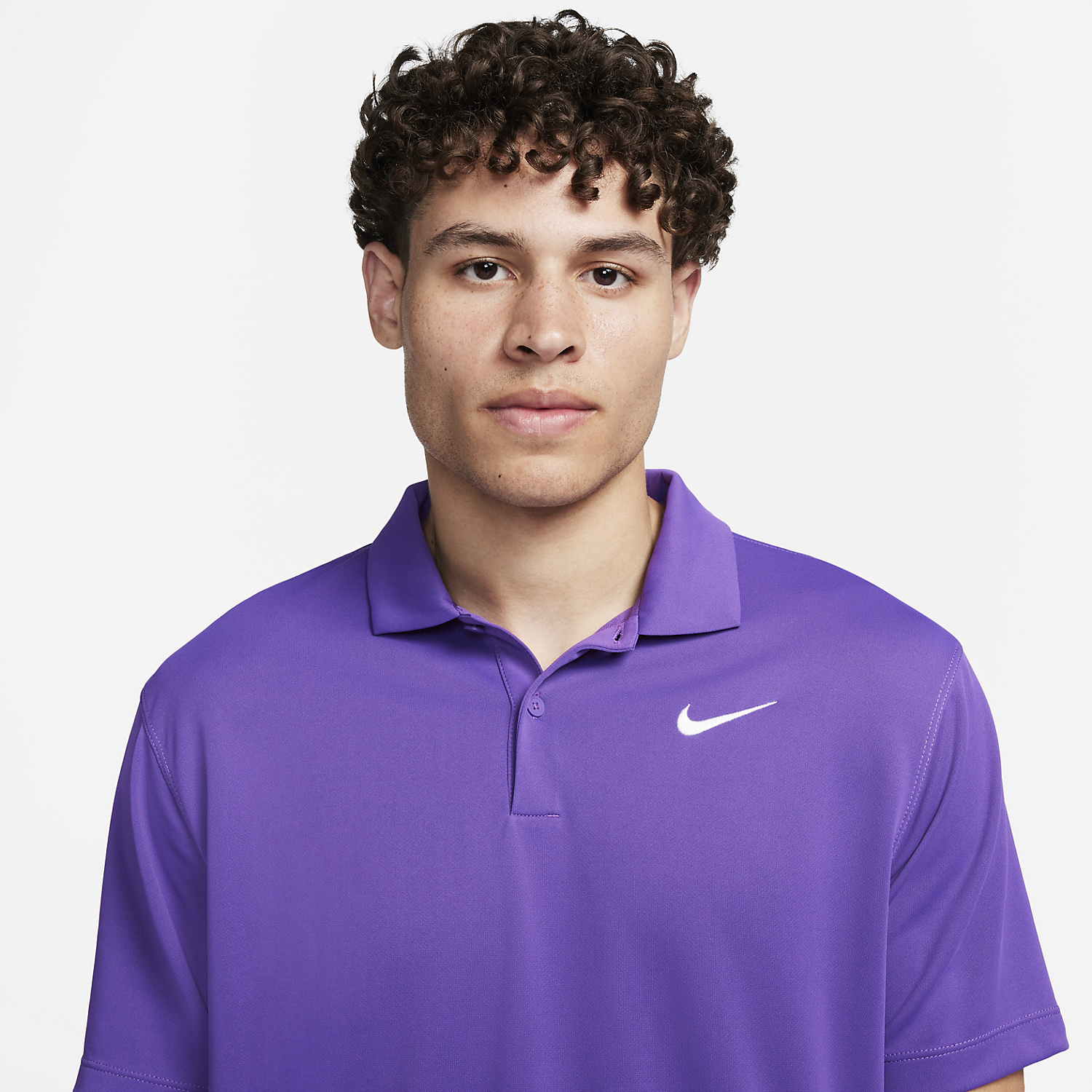 Nike Dri-FIT Solid Logo Polo - Purple Cosmos/White