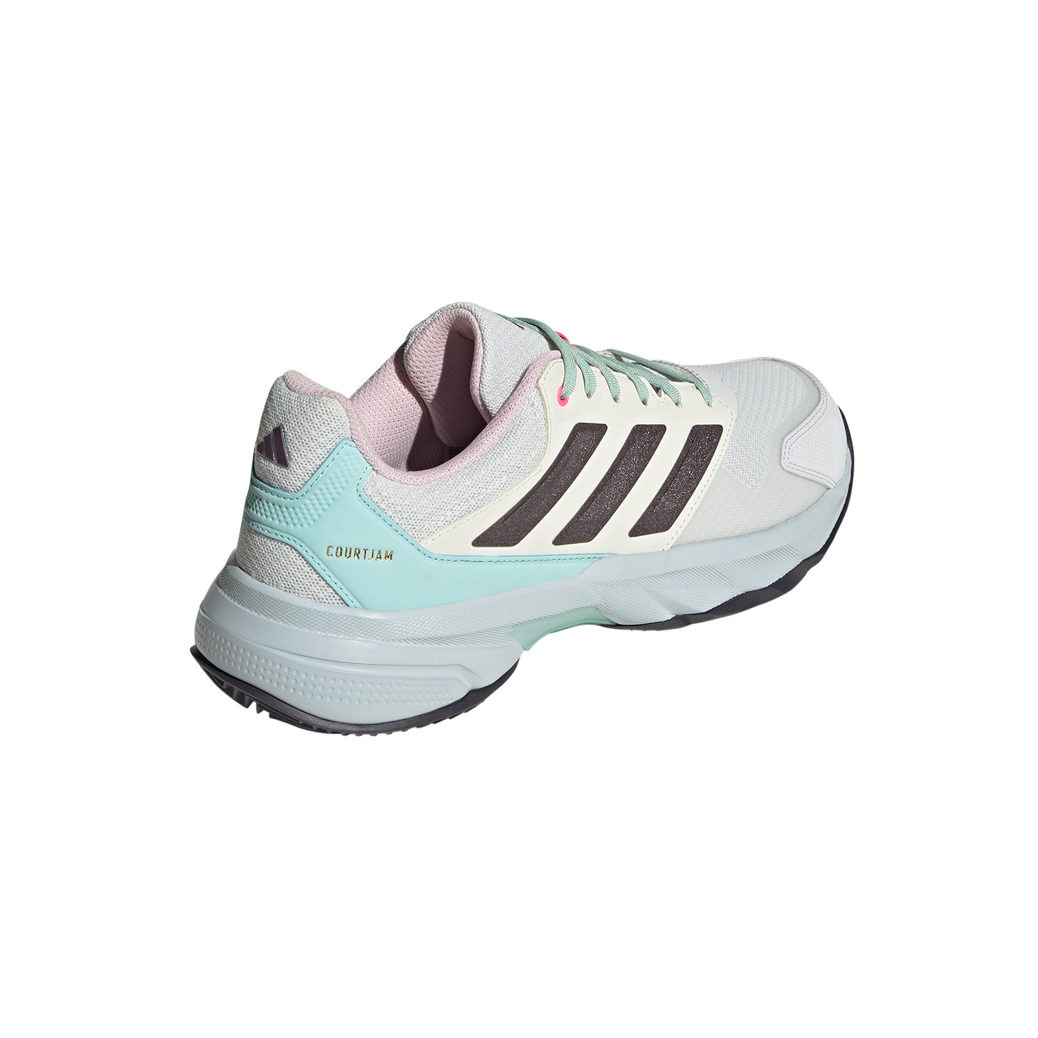 adidas CourtJam Control 3 Clay - Crystal White/Aurora Met/Semi Flash Aqua