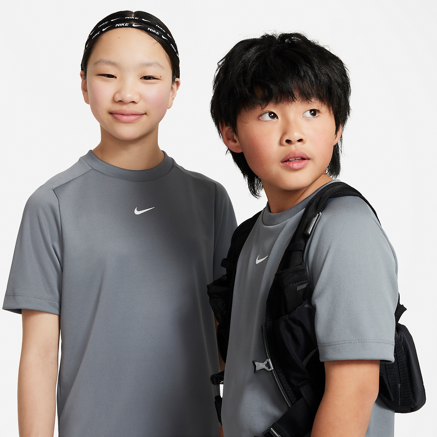 Nike Dri-FIT Multi T-Shirt Boy - Smoke Grey/White