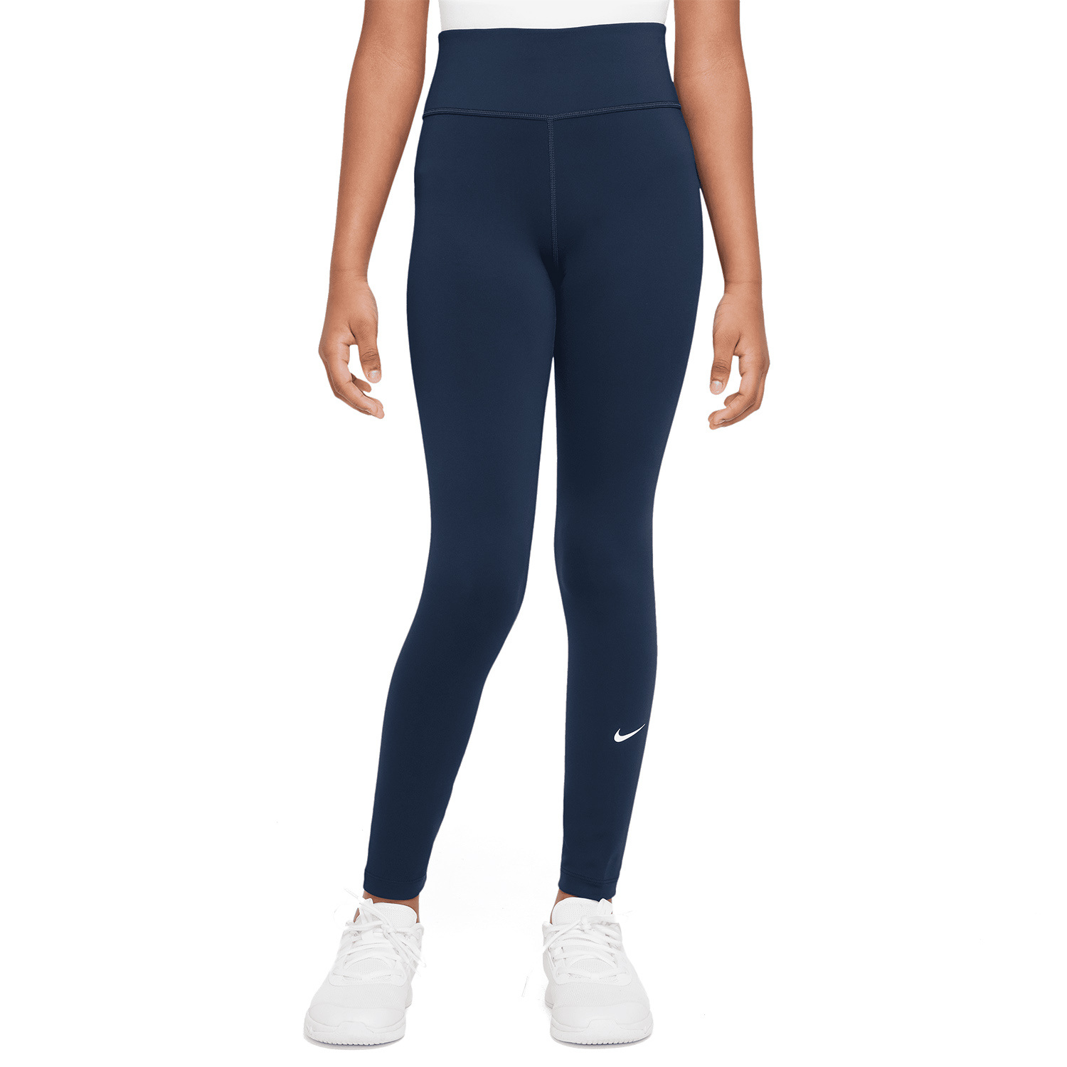 Nike Dri-FIT One Tights Girl - Midnight Navy/White