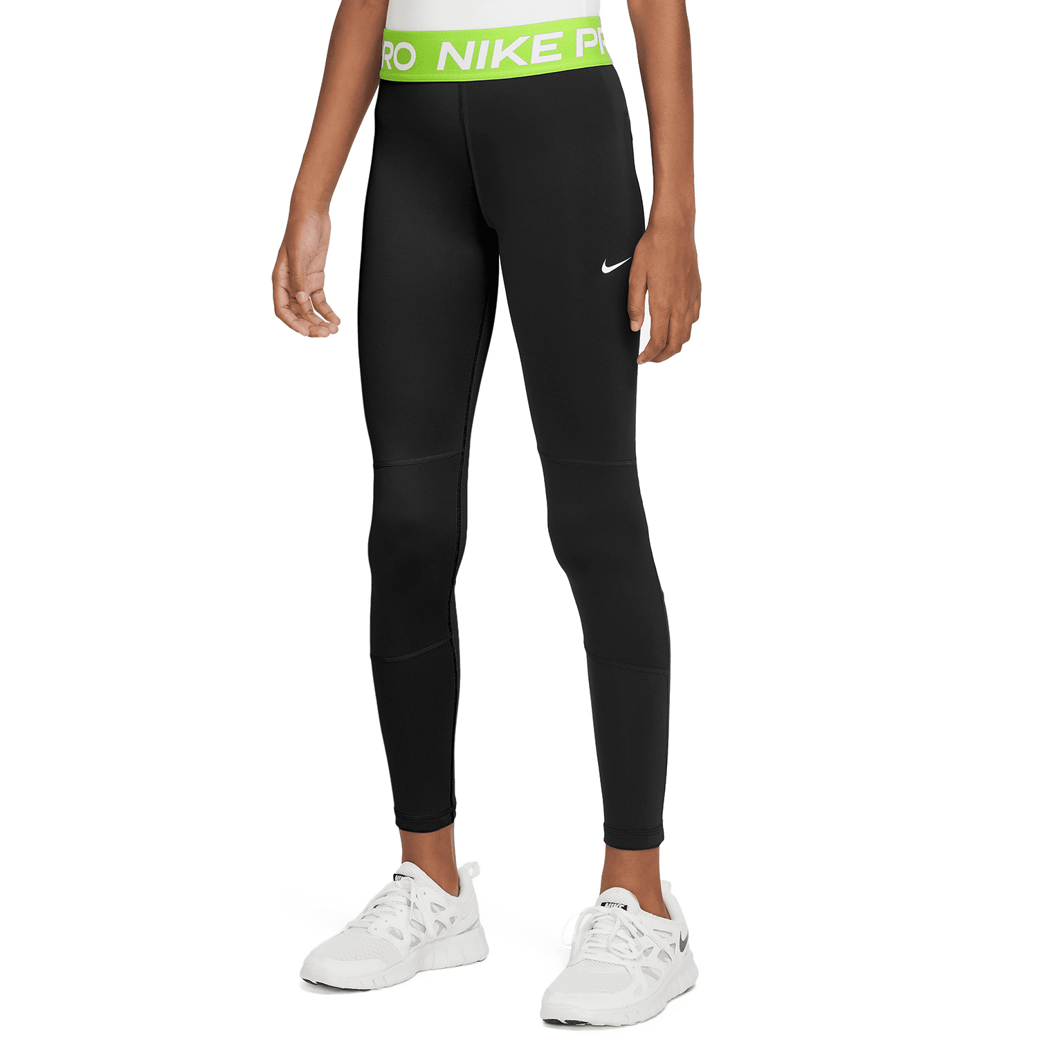 Nike Pro Tights Girl - Black/Volt/White