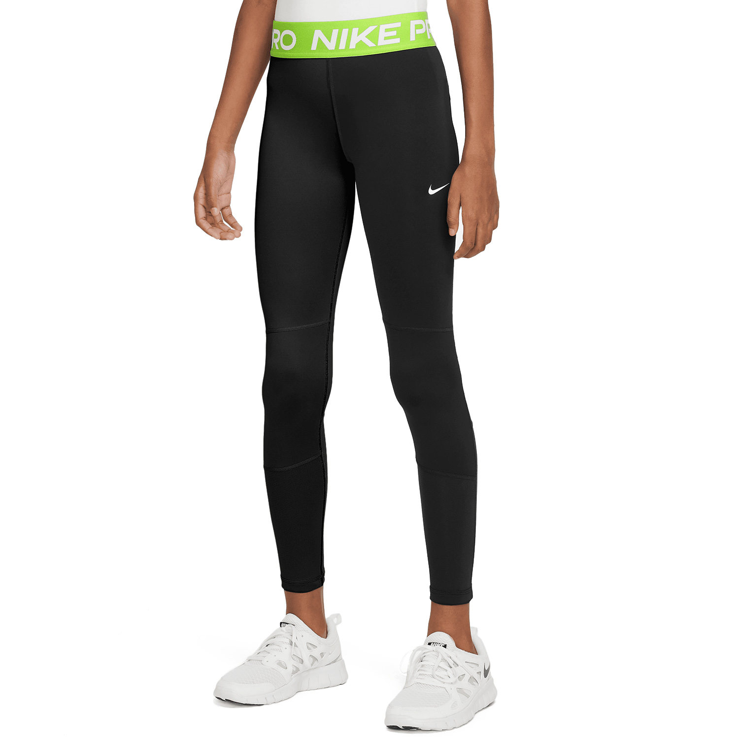 Nike Pro Tights Niña - Black/Volt/White