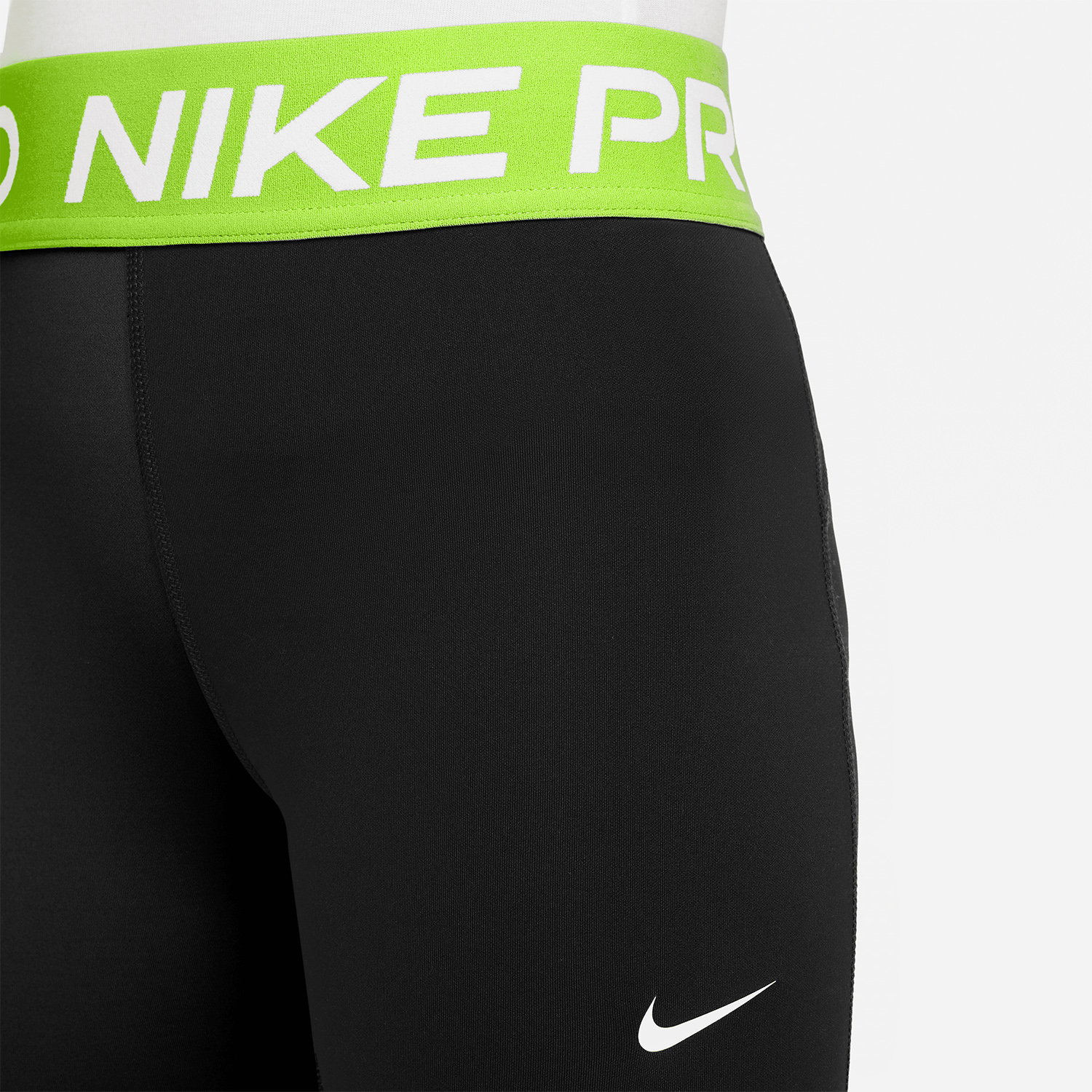 Nike Pro Tights Bambina - Black/Volt/White