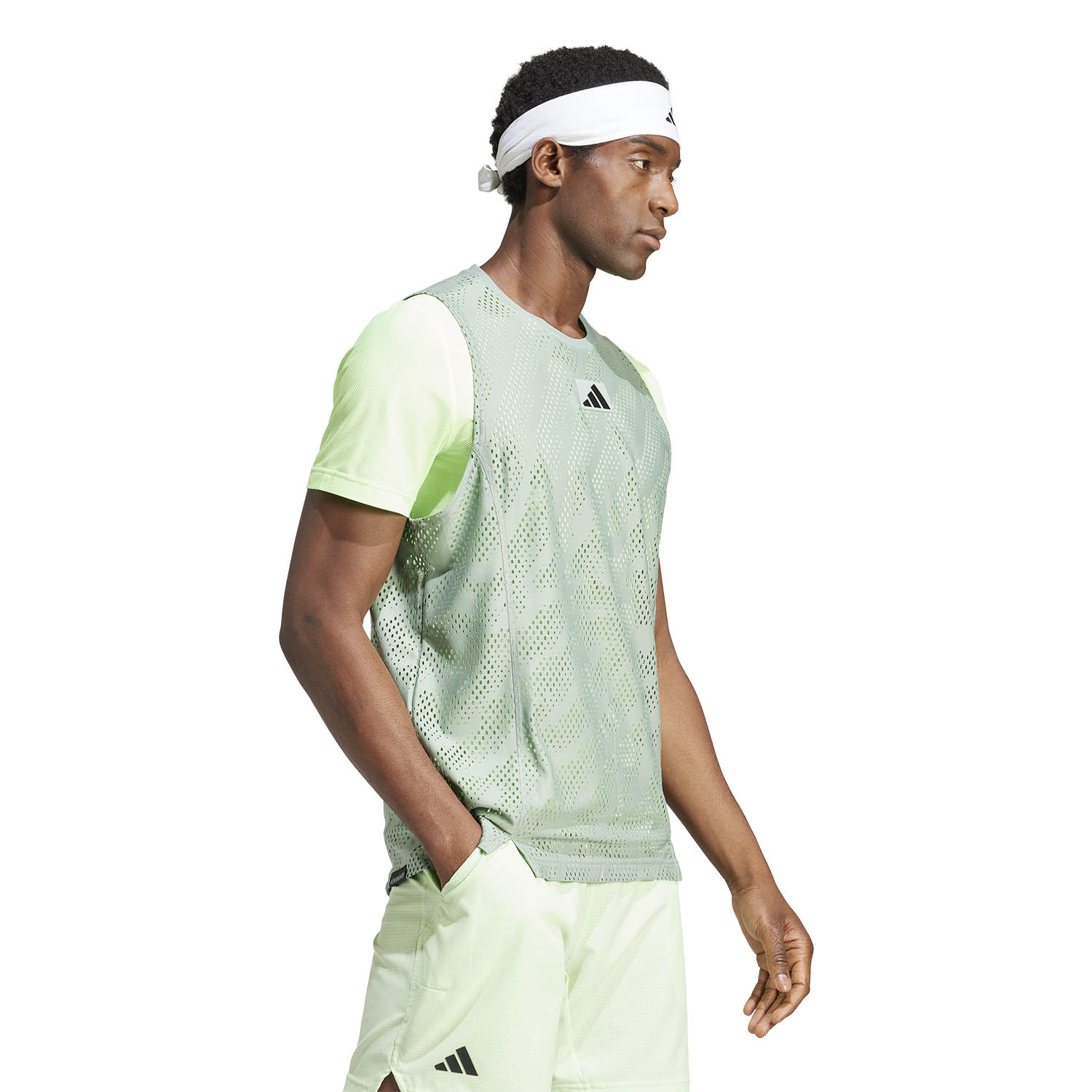 adidas Pro Layering Camiseta - Silver Green/Green Spark