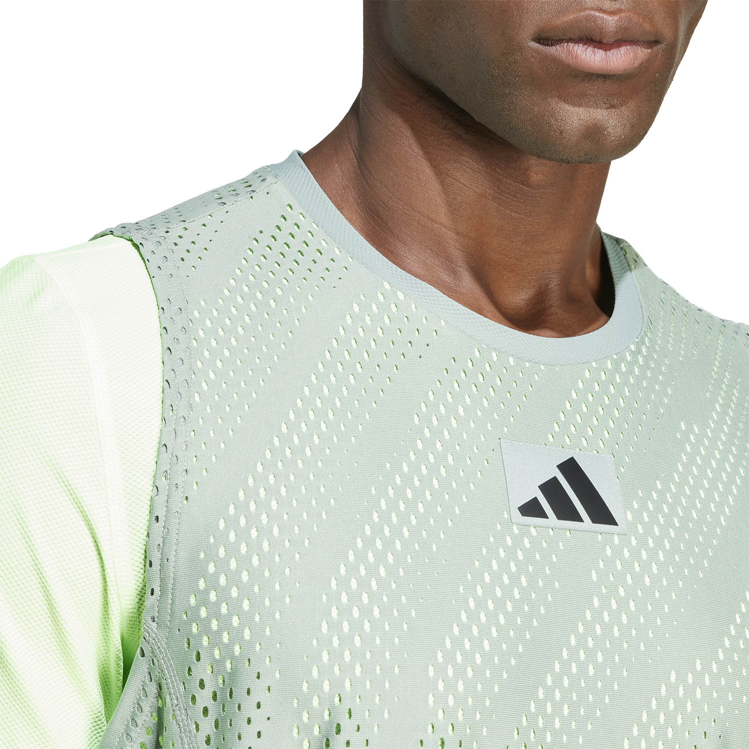 adidas Pro Layering T-Shirt - Silver Green/Green Spark