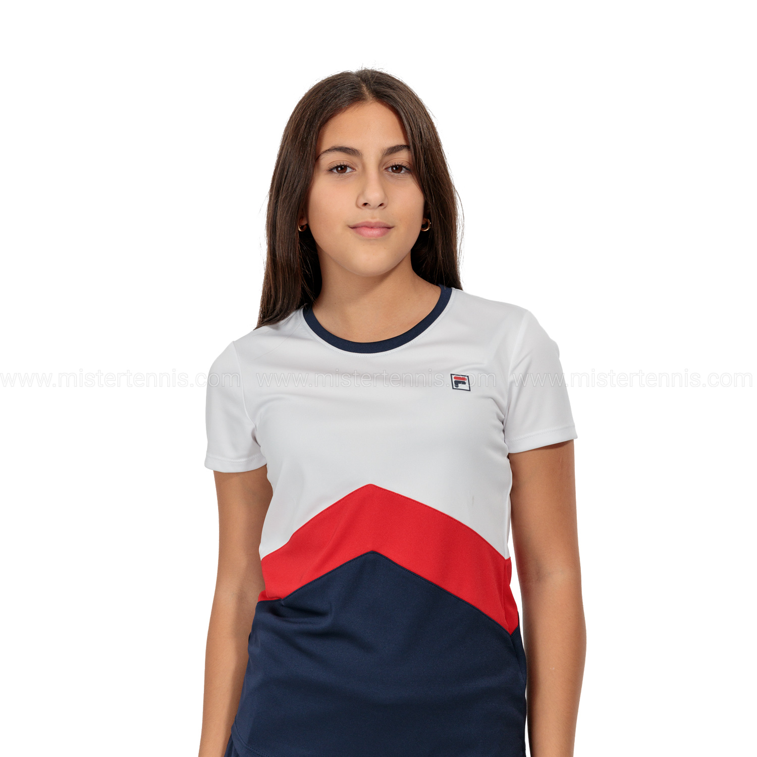 Fila Aurelia Maglietta Bambina - White/Navy