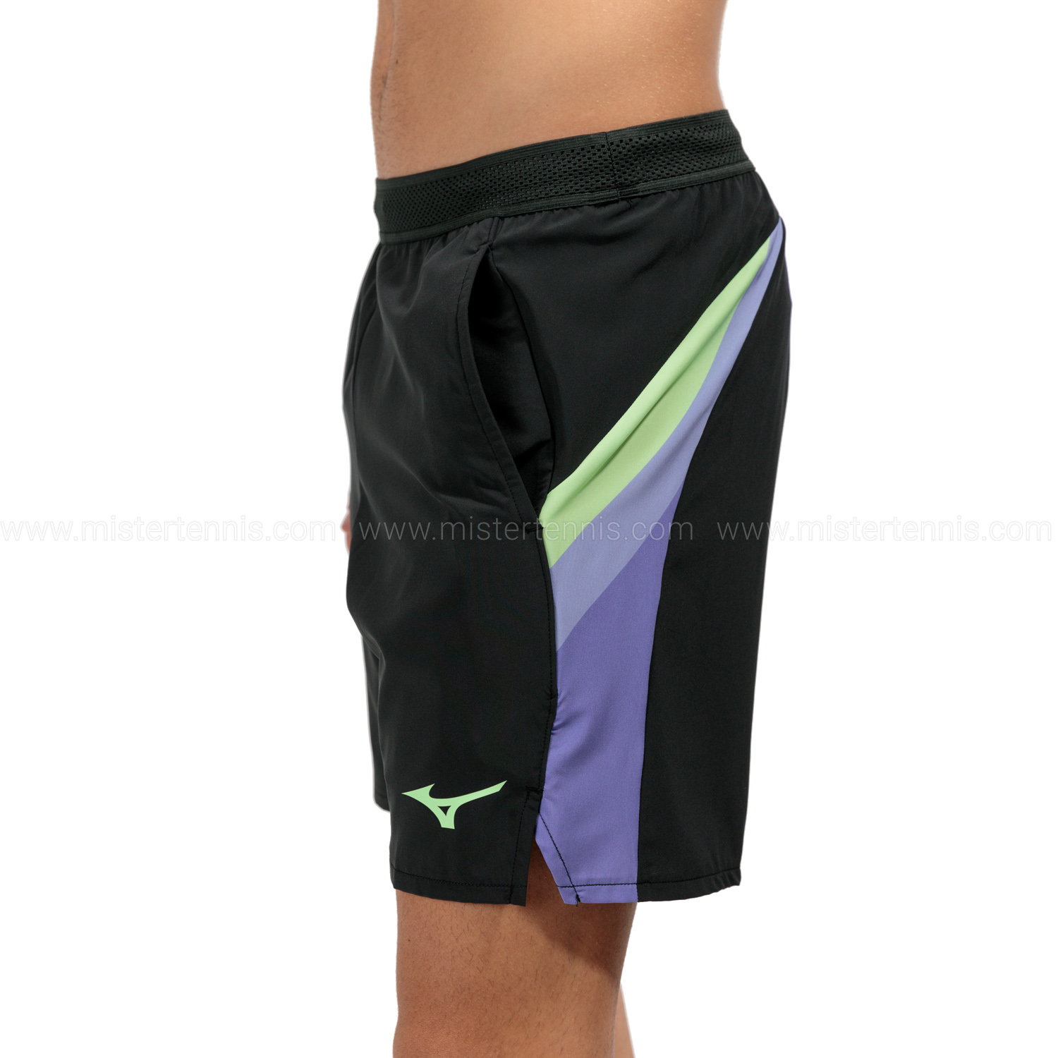 Mizuno Release Amplify 8in Pantaloncini - Black/Techno Green