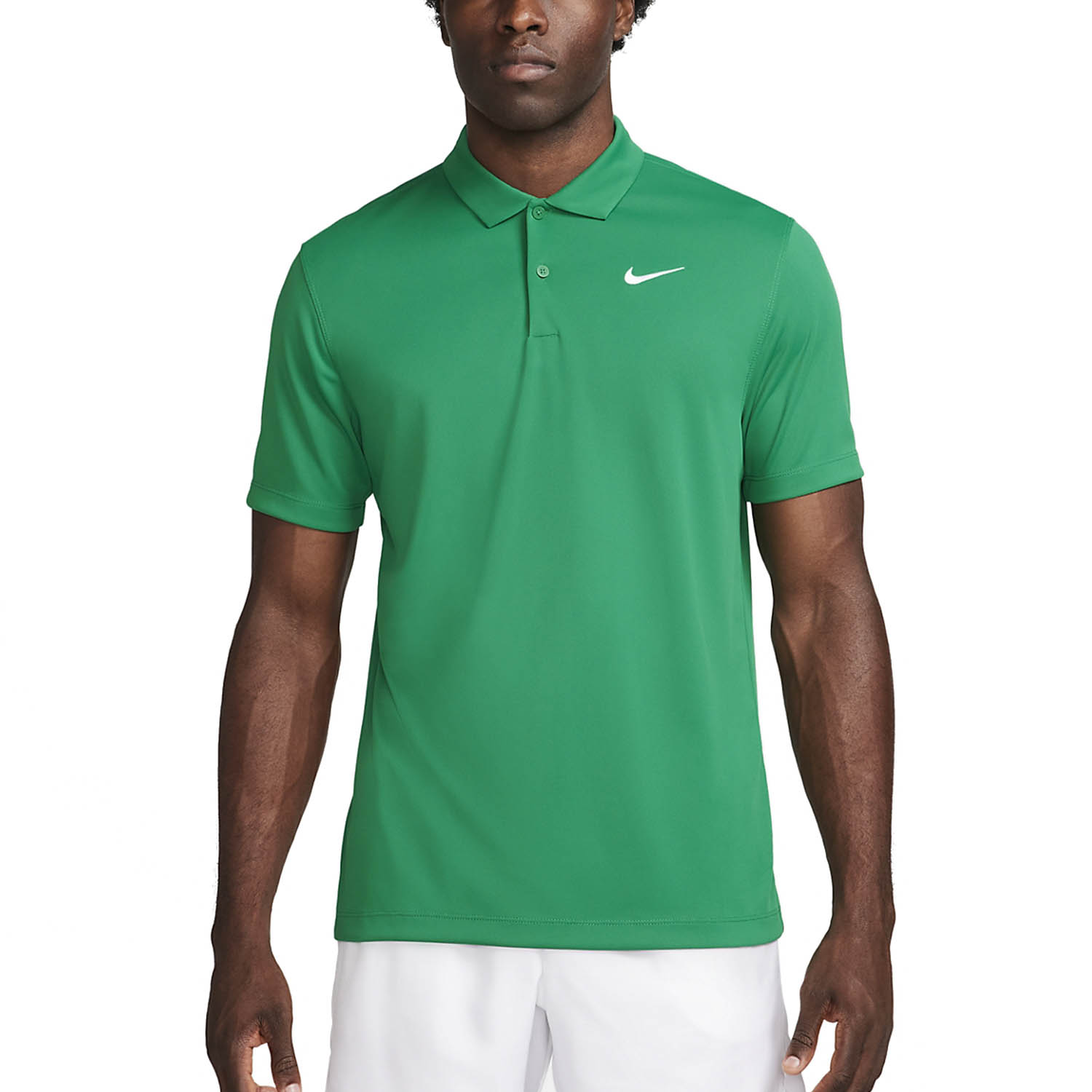 Nike Dri-FIT Solid Logo Men's Tennis Polo - Malachite/White