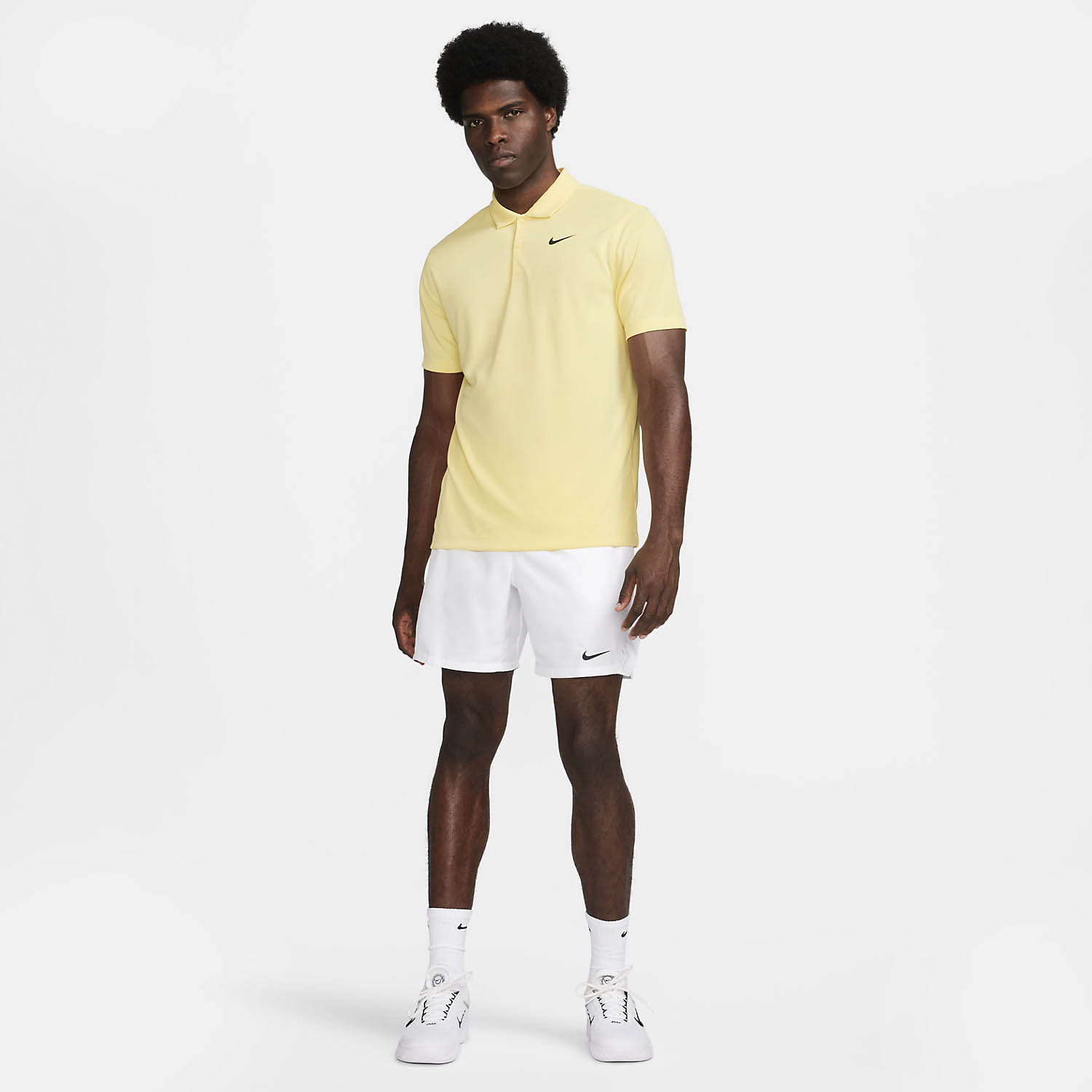 Nike Dri-FIT Solid Logo Polo - Soft Yellow/Black