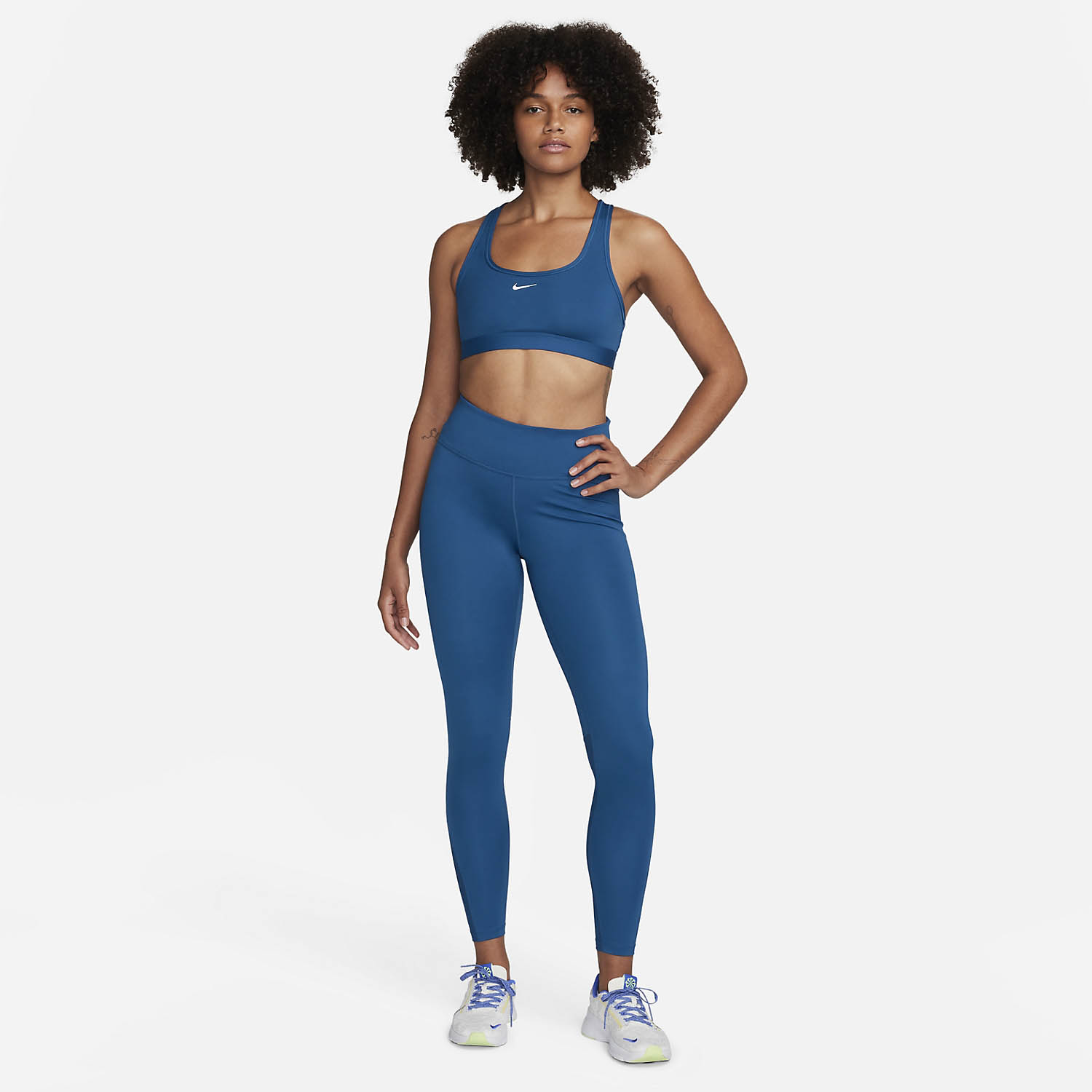 Nike One Mid Rise 7/8 Women's Tennis Tights - Court Blue/White