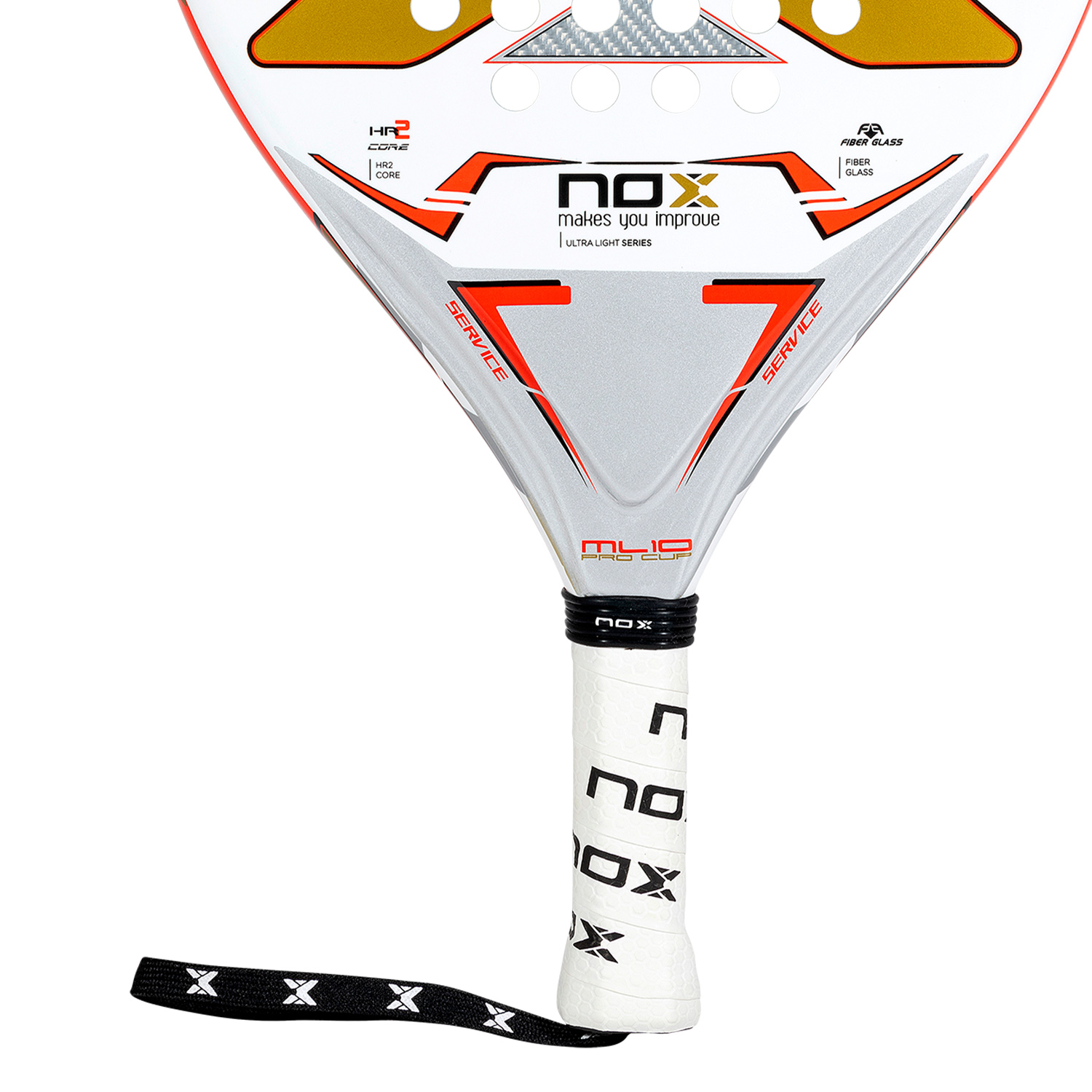 NOX ML10 Pro Cup Ultra Light Padel - White/Red/Gold