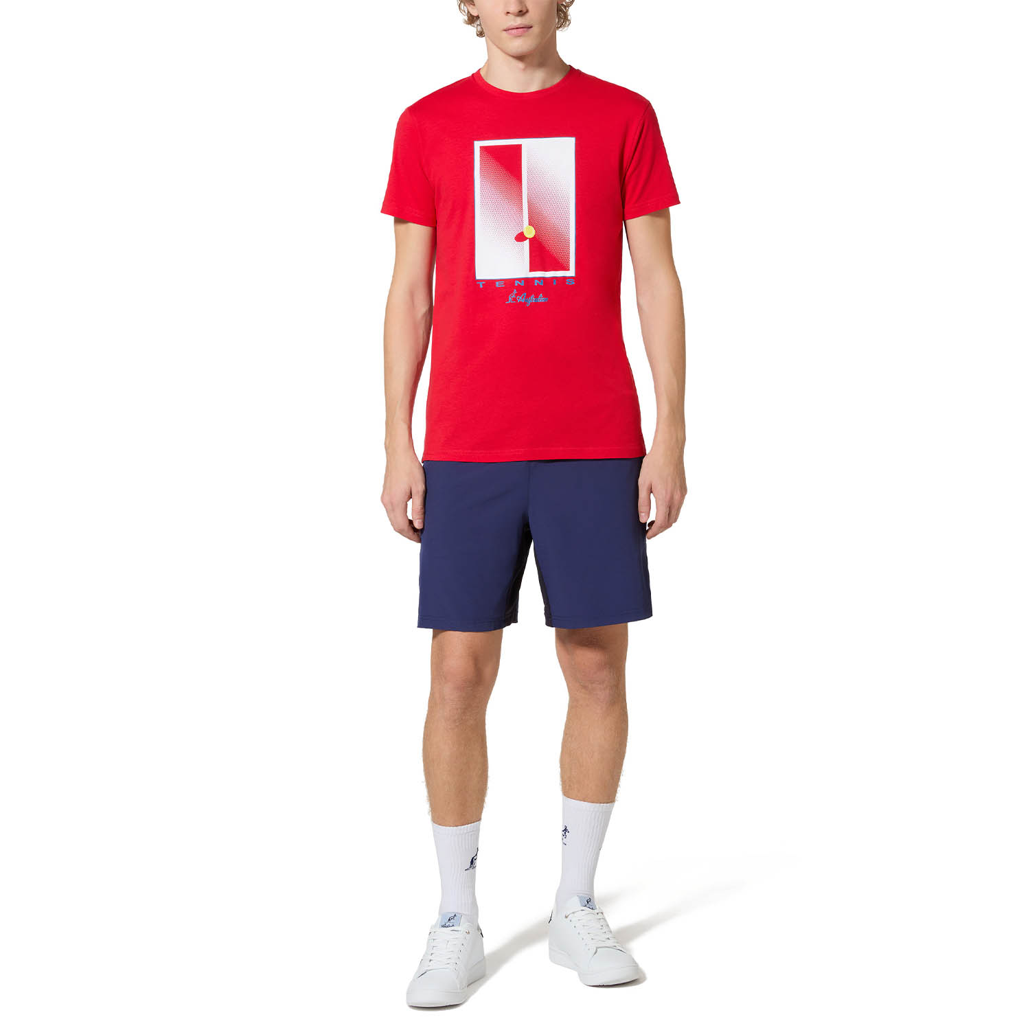 Australian Abstract Court T-Shirt - Rosso Vivo