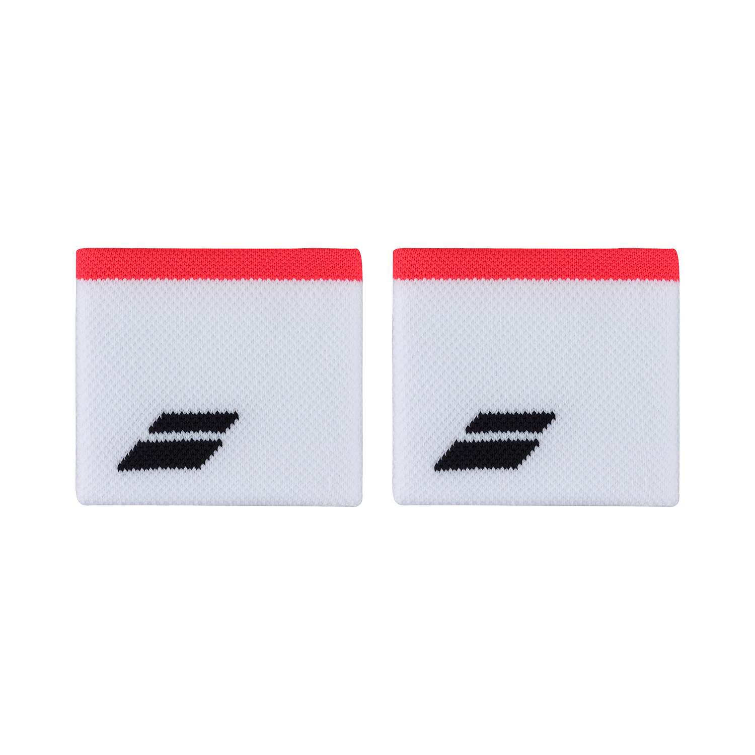Babolat Logo Small Wristbands - White/Strike Red