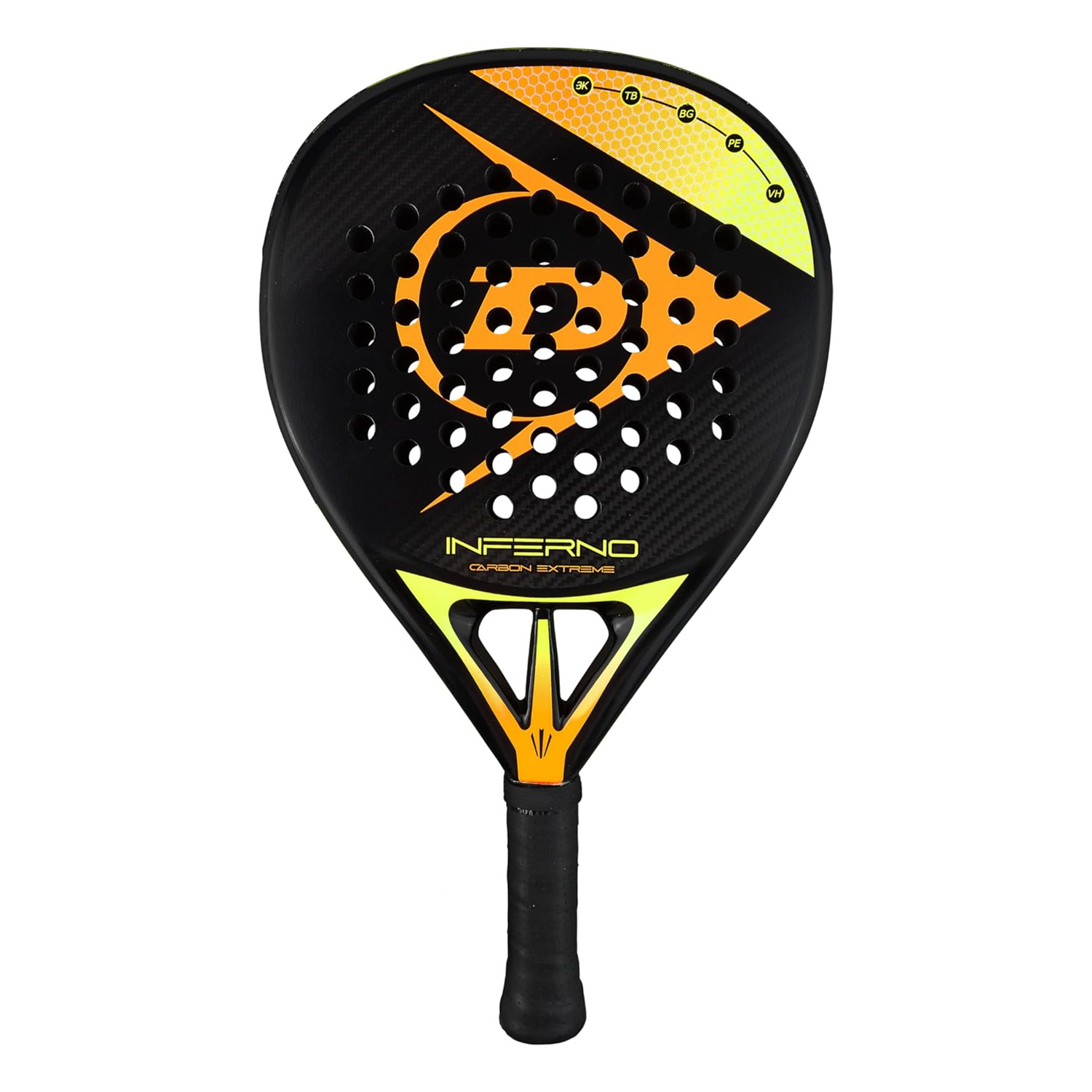 Dunlop Inferno Carbon Extreme Padel - Black/Orange Fluo/Green Fluo