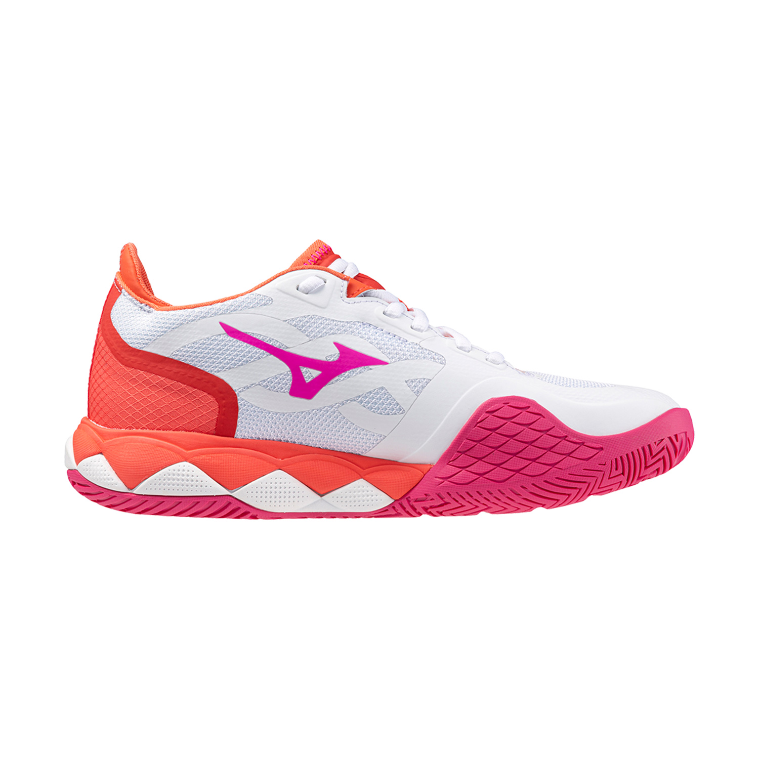 Mizuno Wave Enforce Tour All Court - White/Radiant Red/Fuchsia Purple