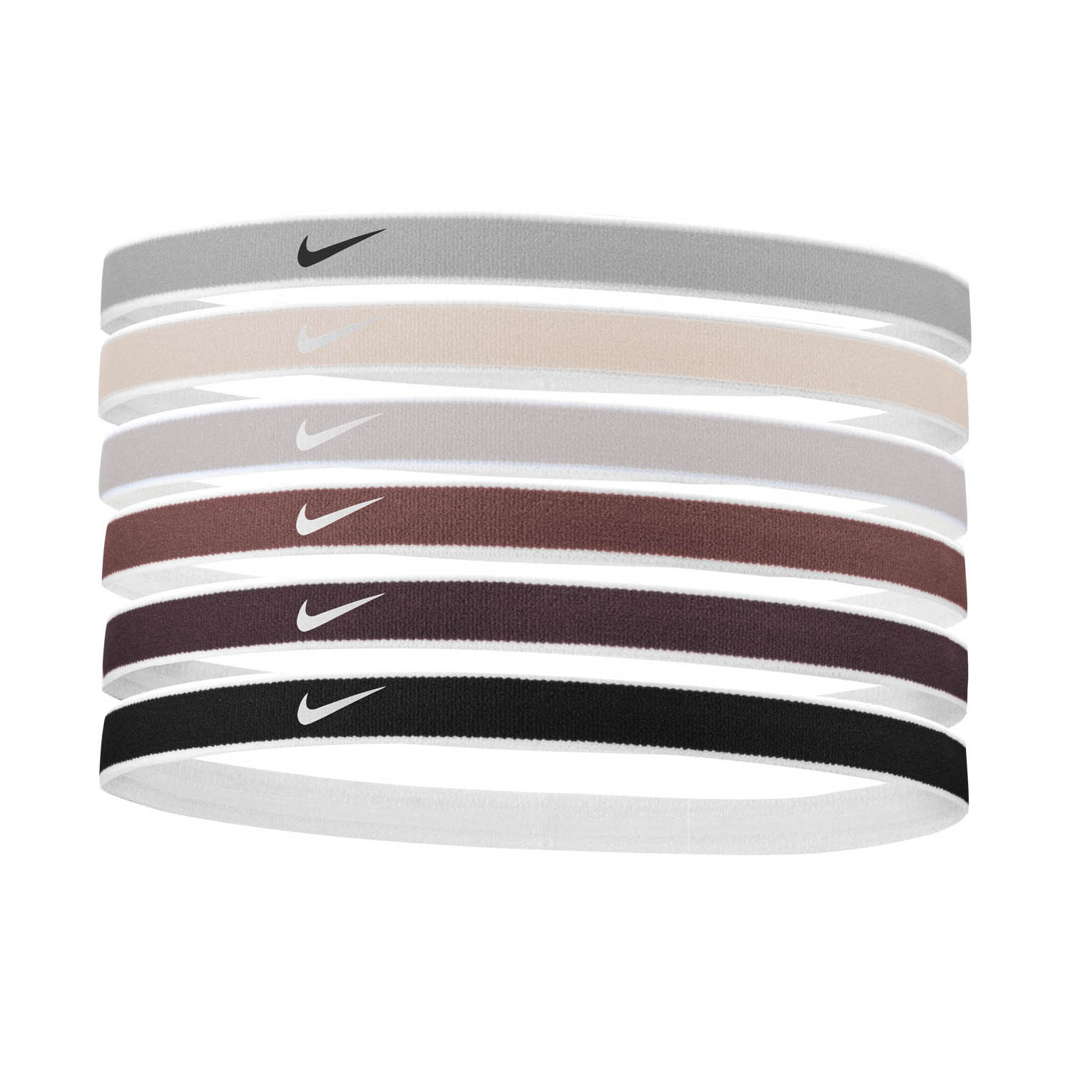 Nike Jacquard 2.0 x 6 Mini Hairbands - Sail/Light Orewood Brown/Black