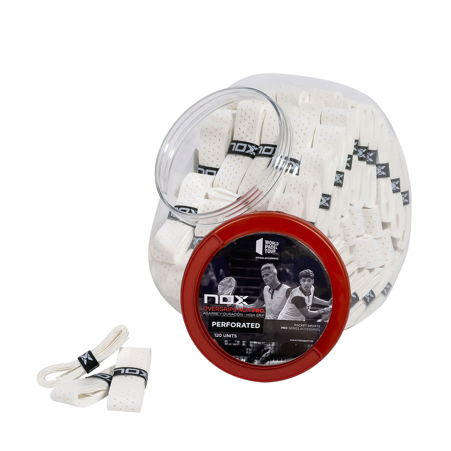 NOX Perforated Pro Sobregrips x 120 - White