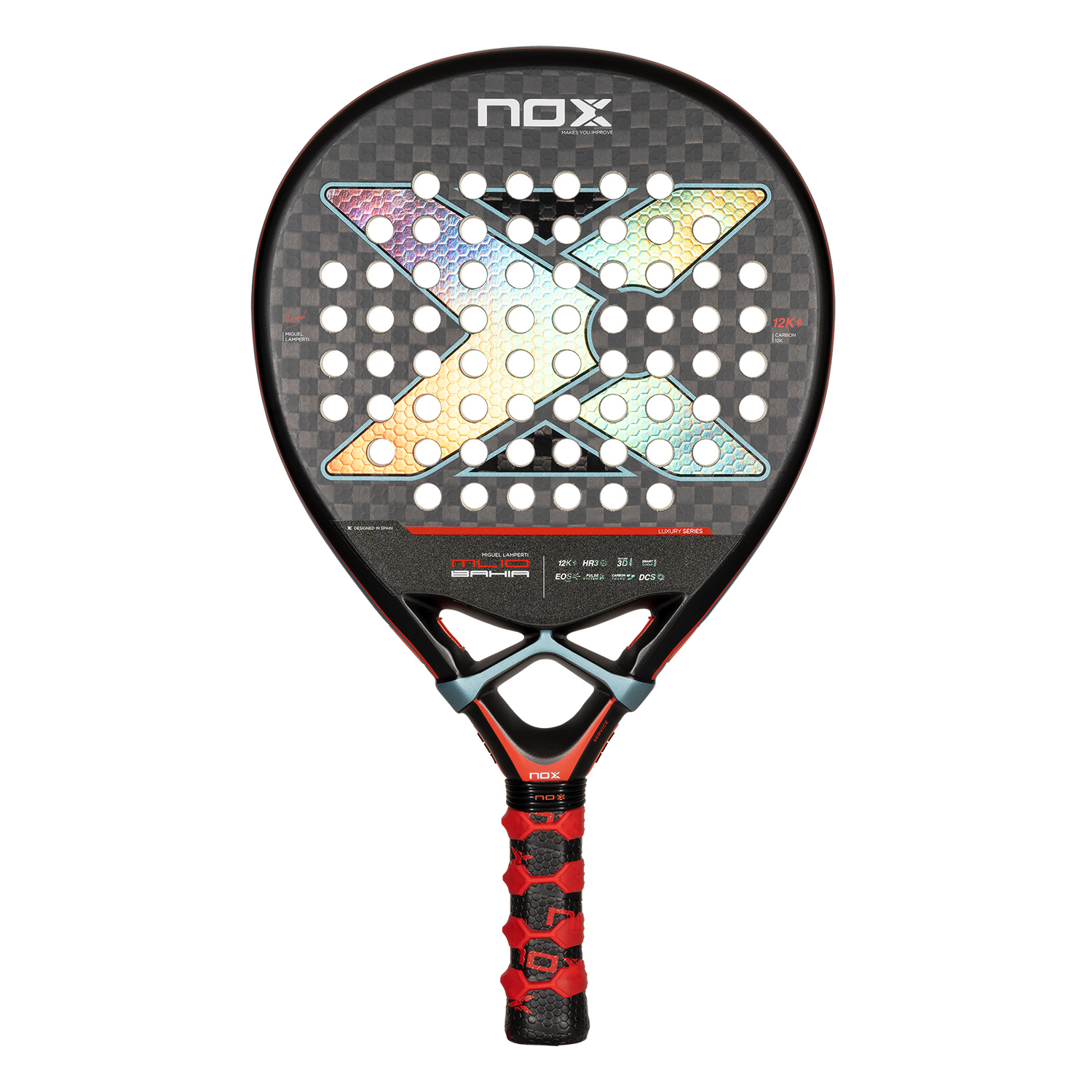 NOX ML10 Bahia 12K Padel - Black/Silver/Red