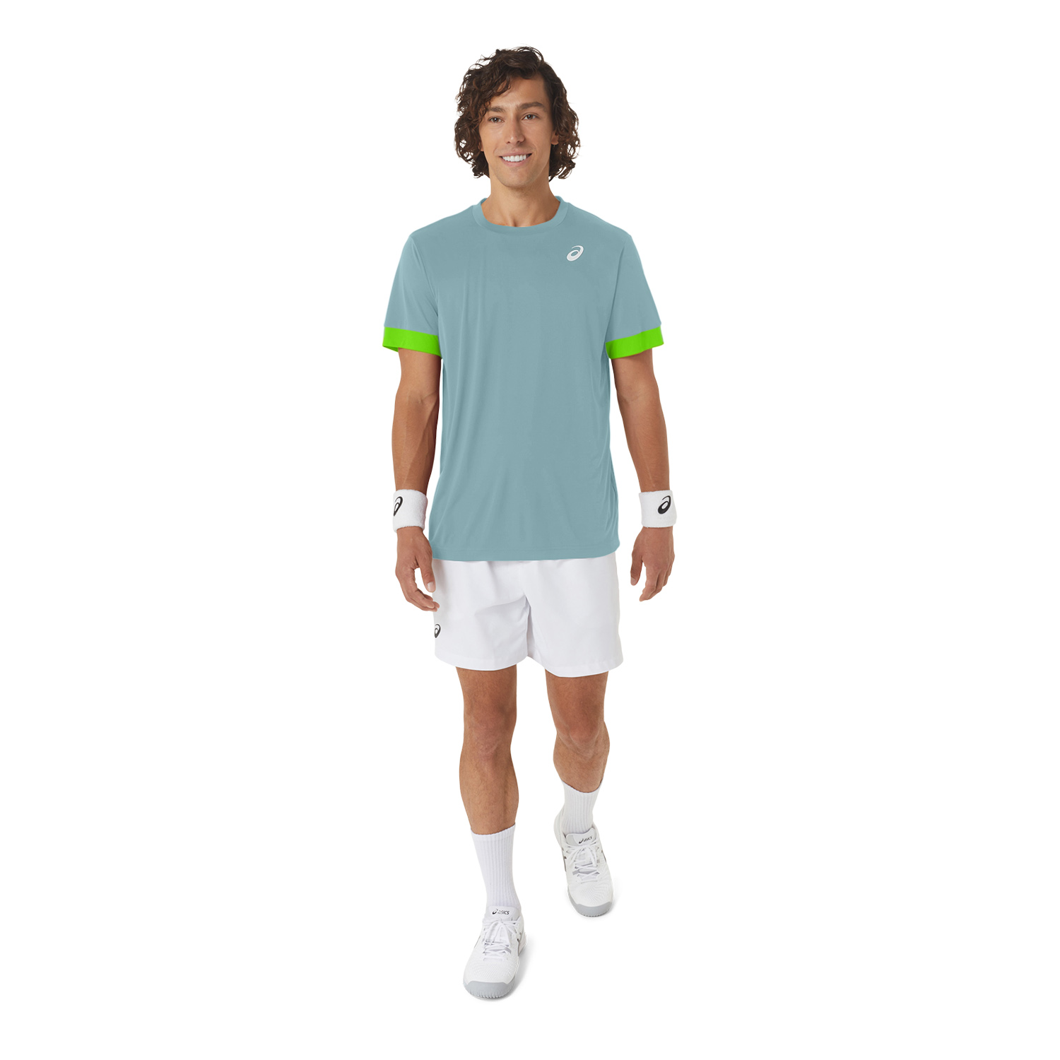Asics Court T-Shirt - Teal Tint/Electric Lime
