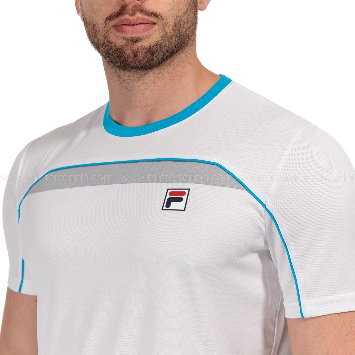 Fila Asher Camiseta - White/Silver Scone