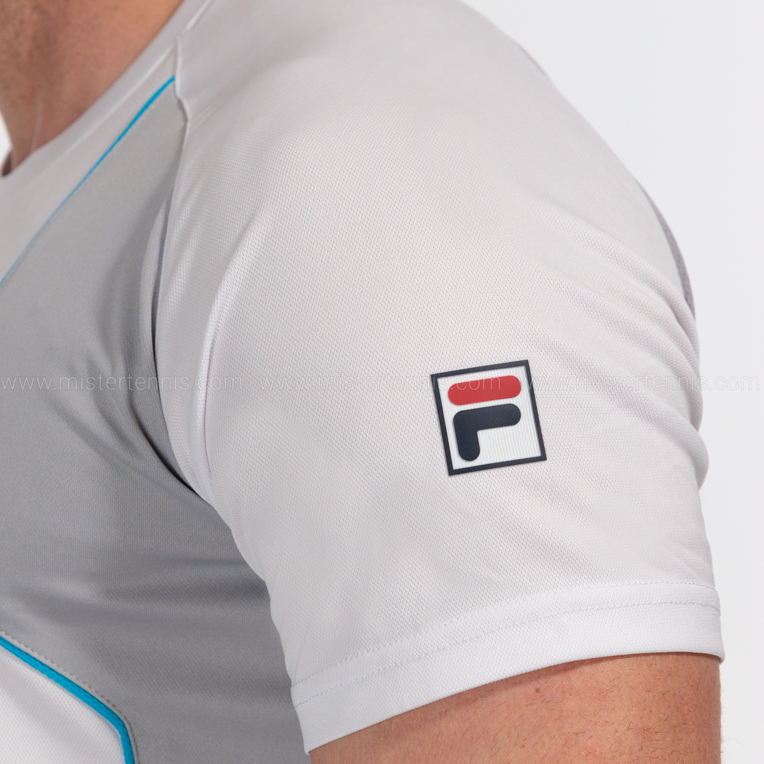 Fila Hudson Camiseta - White/Silver Scone