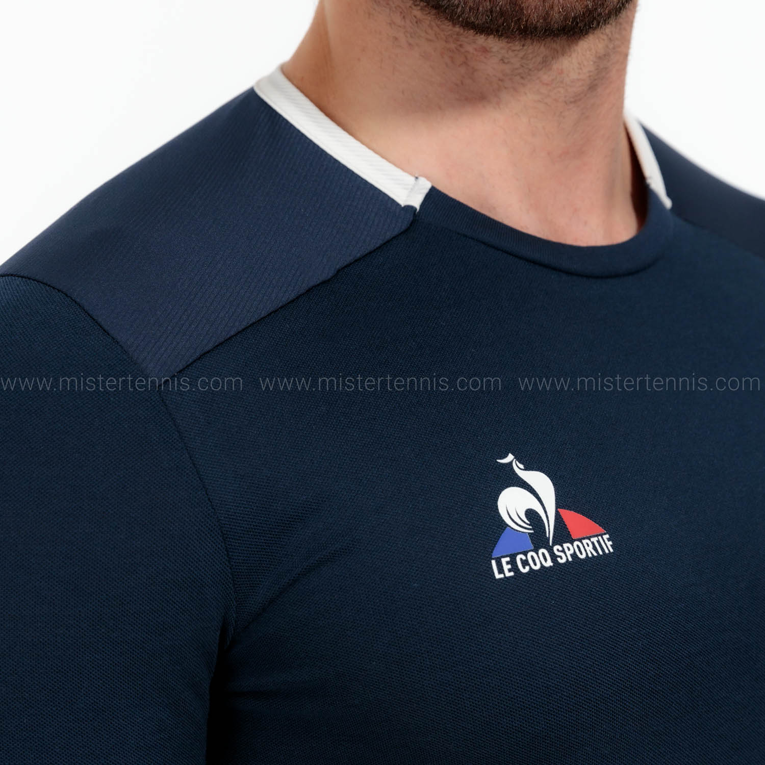 Le Coq Sportif Court Camiseta - Dress Blues/New Optical White
