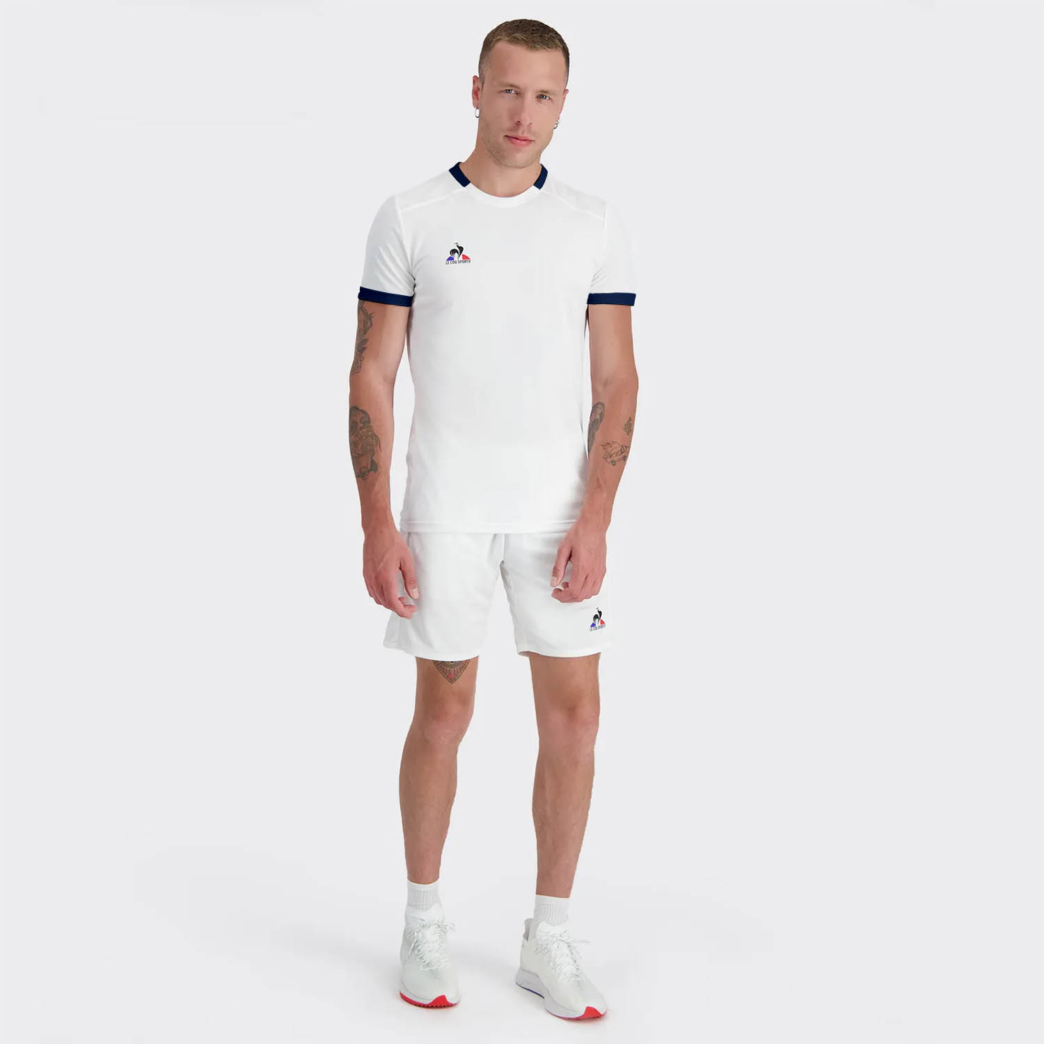 Le Coq Sportif Court T-Shirt - New Optical White/Dress Blues